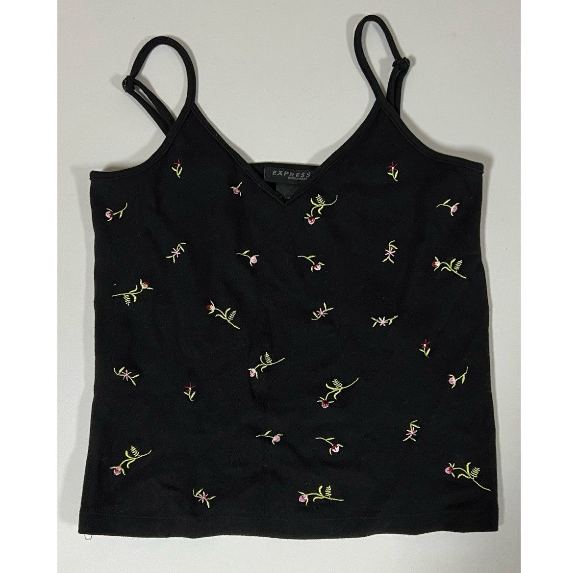 Express Express Black Floral Boho Bohemian Tank Top Shirt Size M 🌸✨ Size M / US 6-8 / IT 42-44 - 1 Thumbnail
