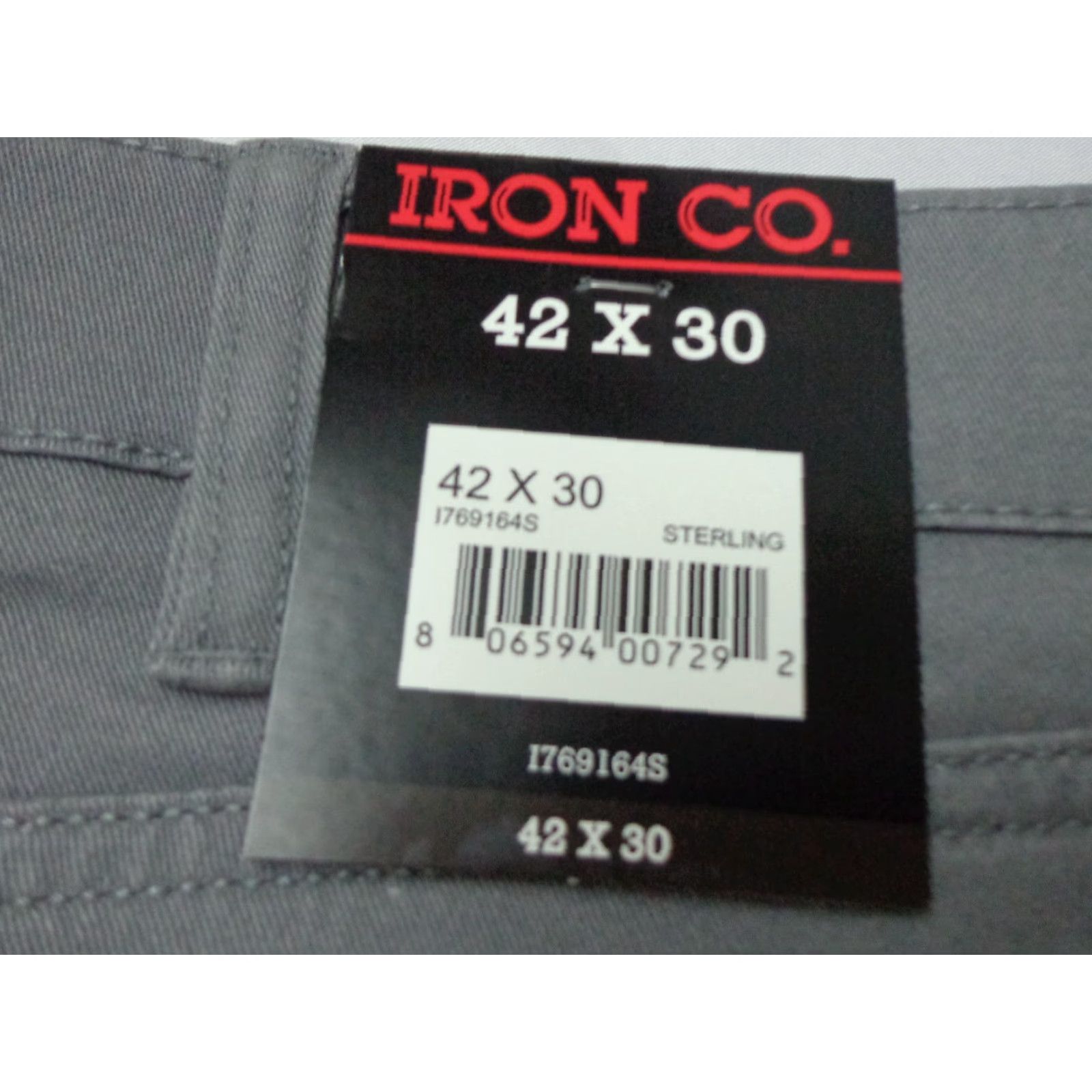 Vintage Iron Co. Men's Straight Leg Pants Flat Front Classic Fit 42 x 30 Silver Cotton Blend Casual Workwear 30 Inseam Mens Chino Patriot Style Modern Size US 42 / EU 58 - 3 Thumbnail