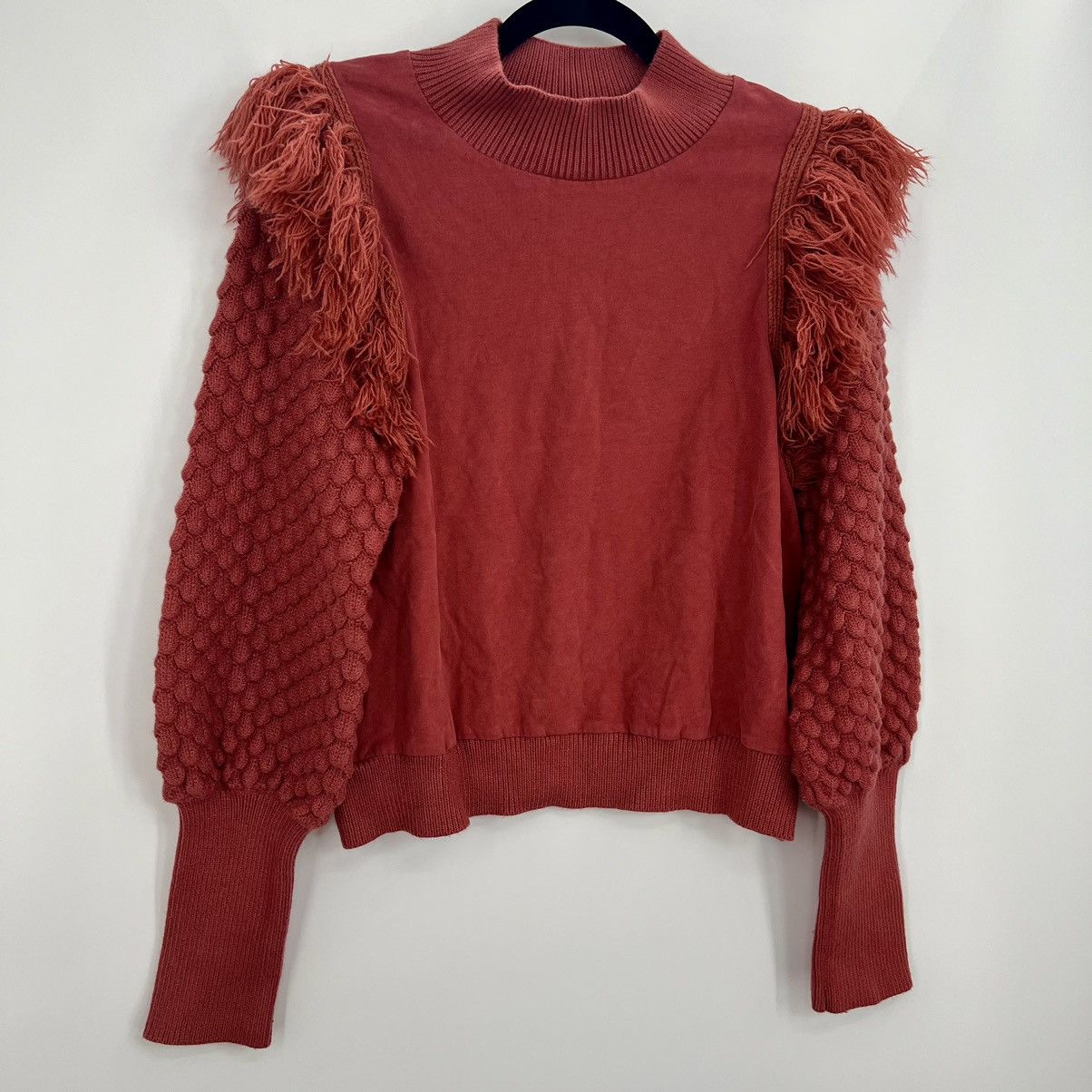 Anthropologie Anthropologie Dolan Fringed Sweater Pullover Crew Neck Pom Size L / US 10 / IT 46 - 2 Thumbnail