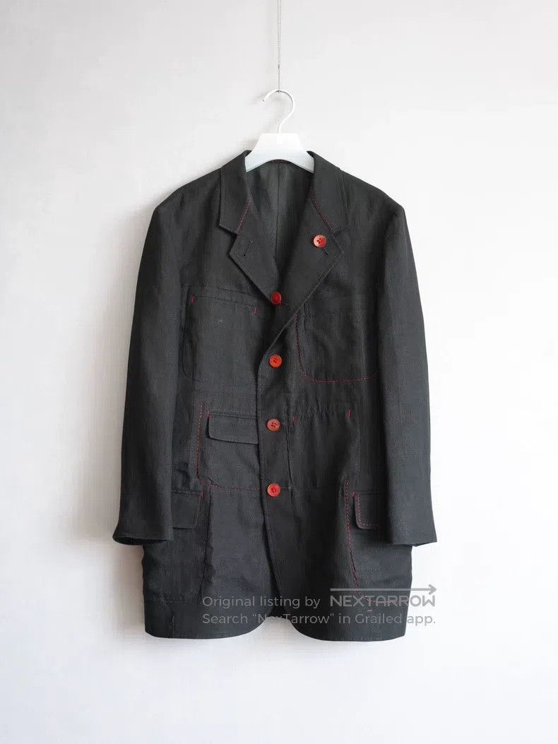 Yohji Yamamoto YOHJI YAMAMOTO Red Thread Linen Jacket Size US M / EU 48-50 / 2 - 3 Thumbnail