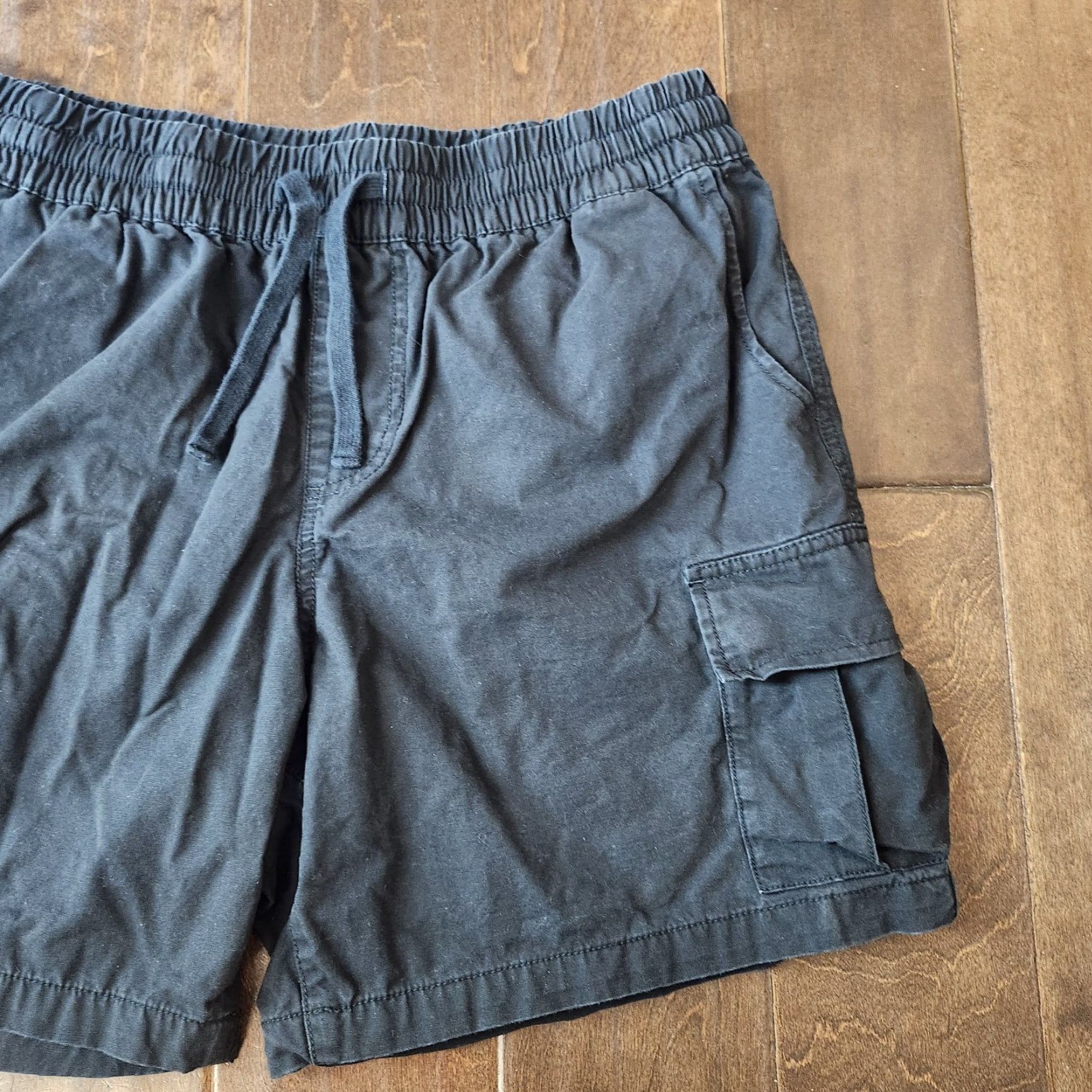 Rsq RSQ Cargo Shorts Mens M Black Elastic Waist Drawstring Casual Cotton Regular Beach Outdoor 90s style Size US 31 - 4 Thumbnail