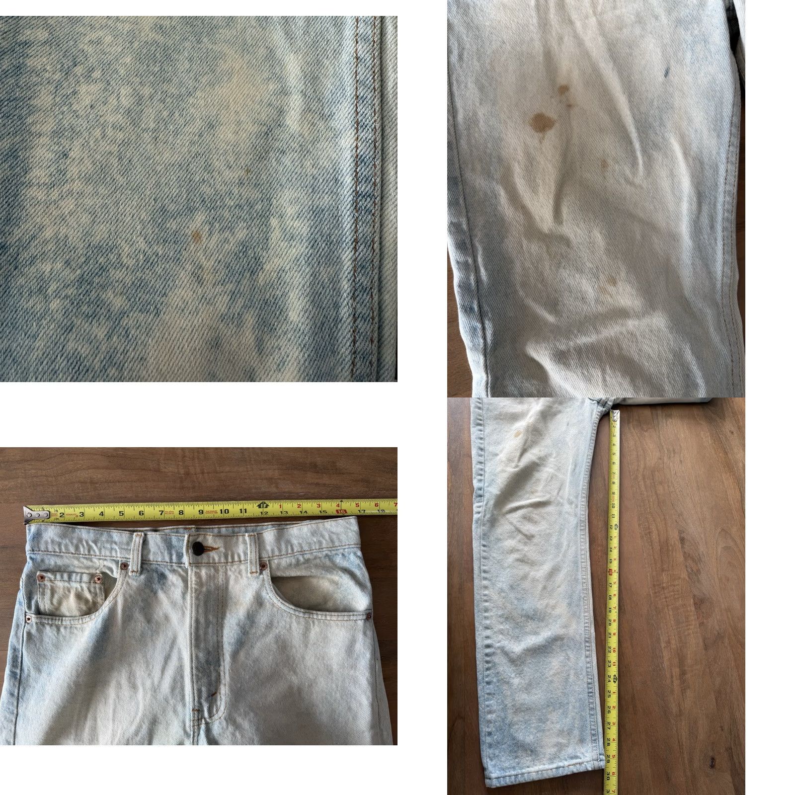Levi's VINTAGE Levi's 505 Jeans Mens 34x30 Regular Fit Denim USA Blue Accessories: Button, Zipper, Logo 5-Pocket 90s City Retro Classic Straight Mens Size US 34 / EU 50 - 9 Thumbnail