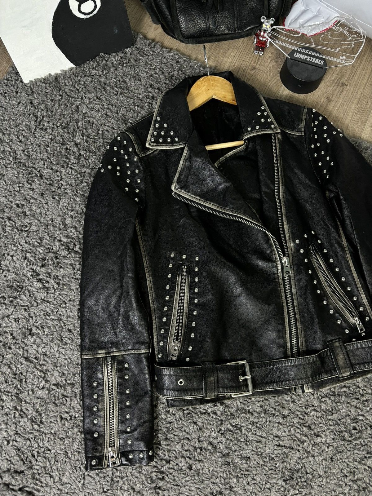 Vintage Vintage Y2K Leather Bomber Jacket 00s Avant Garde Distressed Size US S / EU 44-46 / 1 - 3 Thumbnail
