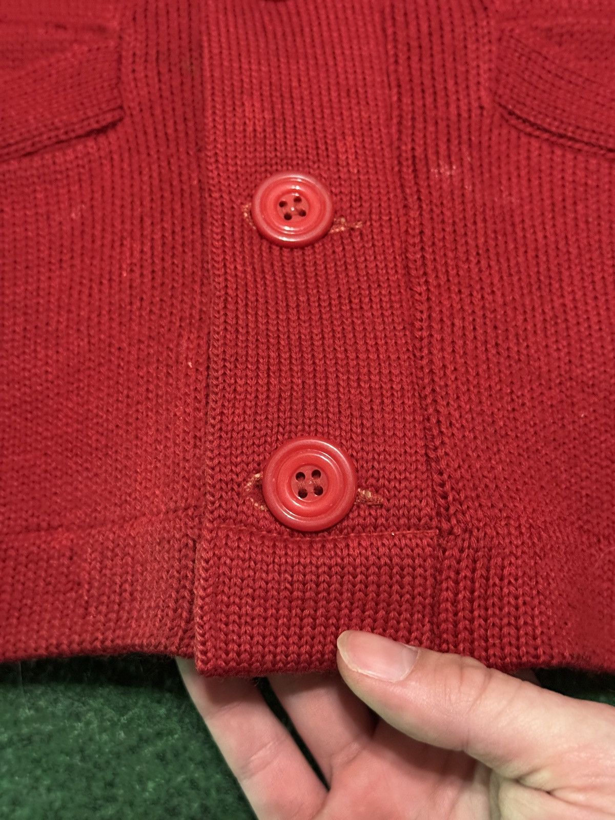 Vintage Vintage 50s 60s Red Cardigan Knit Med True Vintage Sweater Size US M / EU 48-50 / 2 - 3 Thumbnail