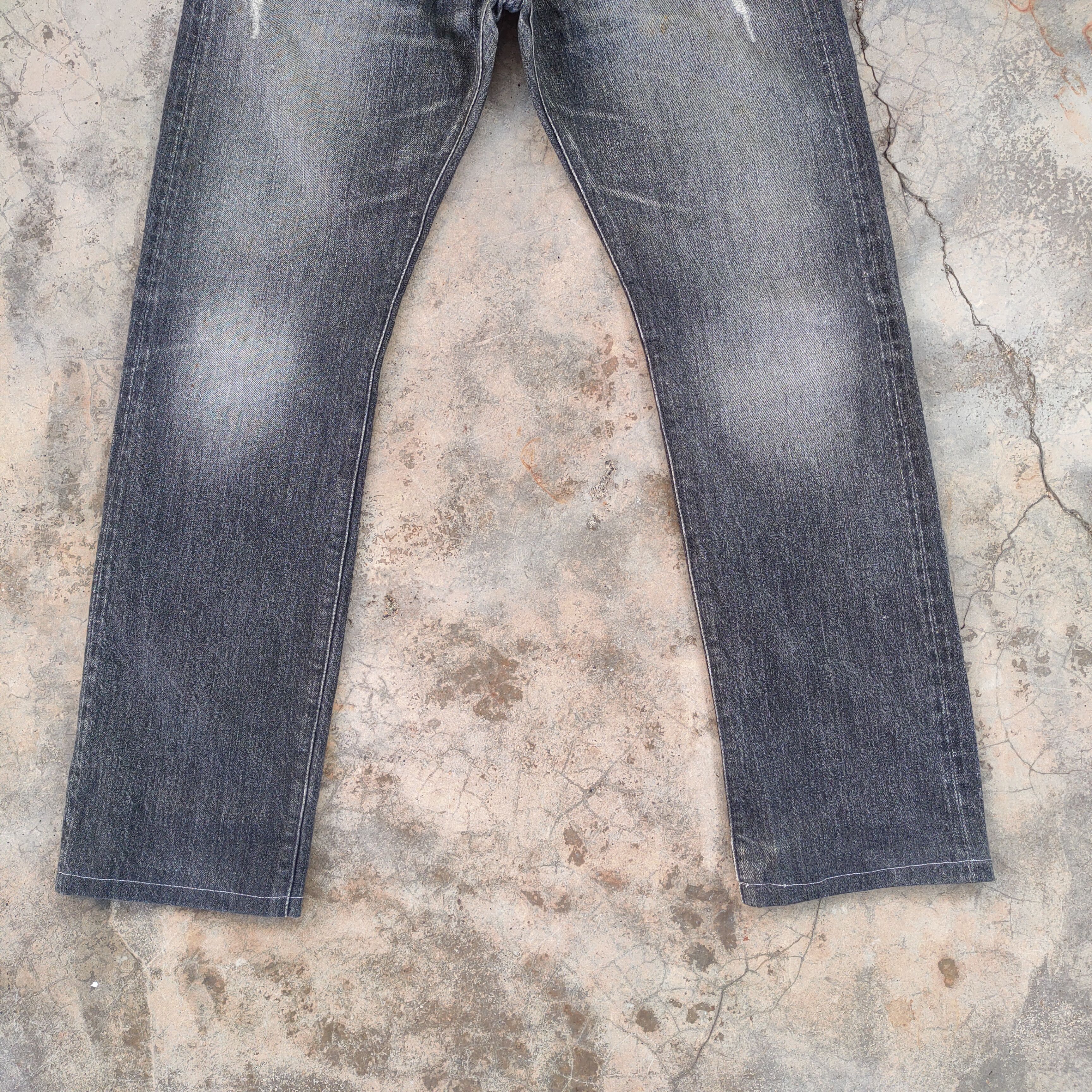 Jean × Ships Jet Blue × Vintage VINTAGE SHIP BUTTONFLY FADED RIPPEP BLACK JEAN PANTS Size US 32 / EU 48 - 4 Thumbnail
