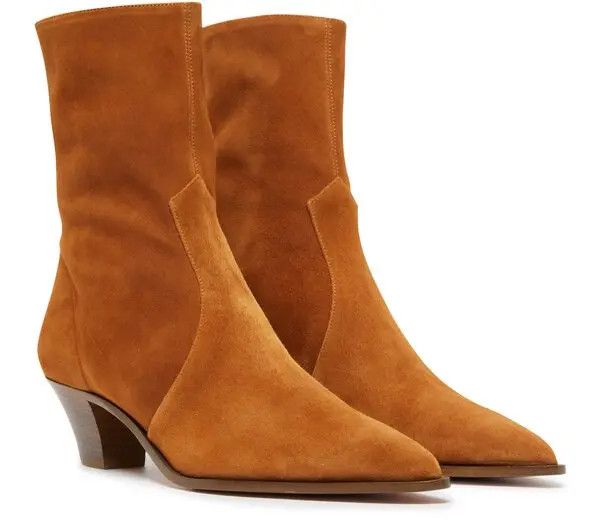 Aquazzura o1y0625 Suede Leather Ankle Boots in Brown Size US 6 / IT 36 - 2 Thumbnail