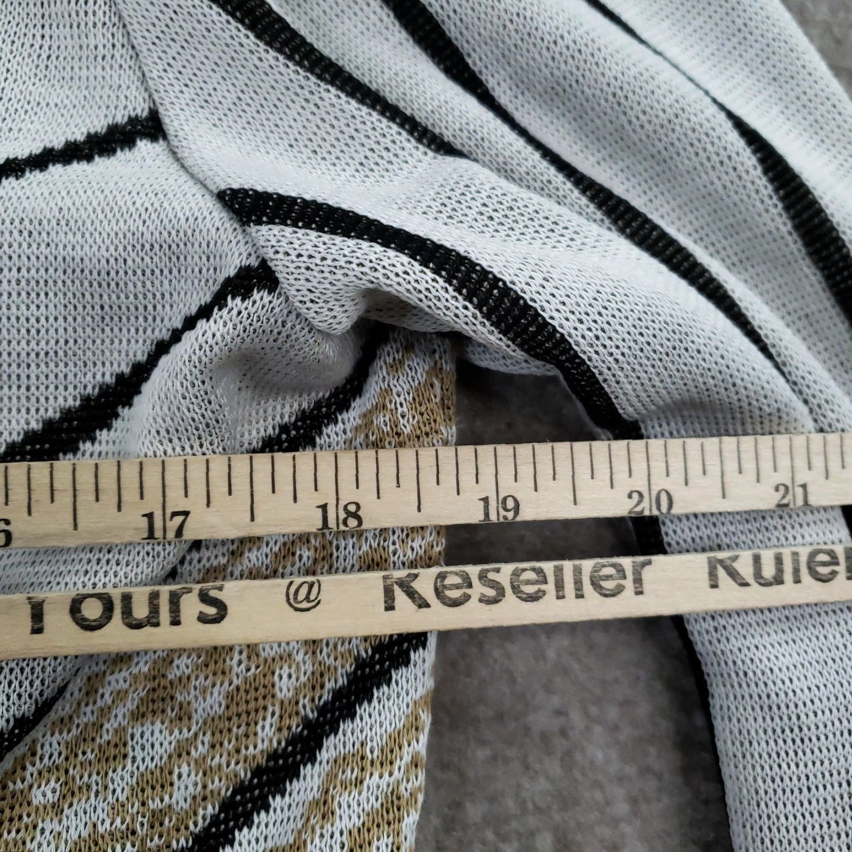 Vintage Ming Wang Cardigan Sweater Womens Large White Stripe Open Front Knit 3/4 Sleeve Size L / US 10 / IT 46 - 3 Thumbnail