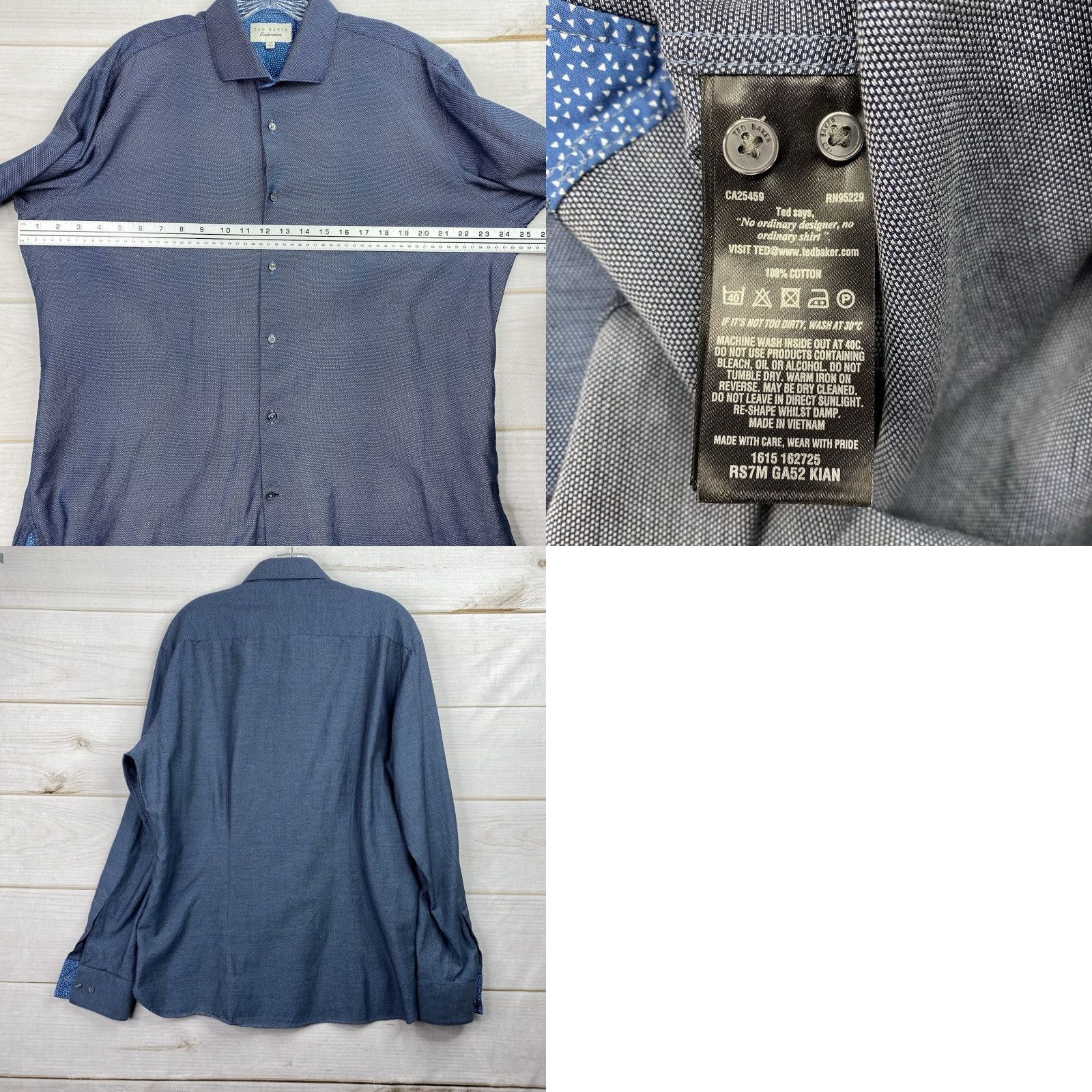 Ted Baker Ted Baker Endurance Shirt Mens Dress Shirt 17 36/37 Multicolor Floral Blue Button-Down Collared 15.5" Regular Mens Size US L / EU 52-54 / 3 - 8 Thumbnail