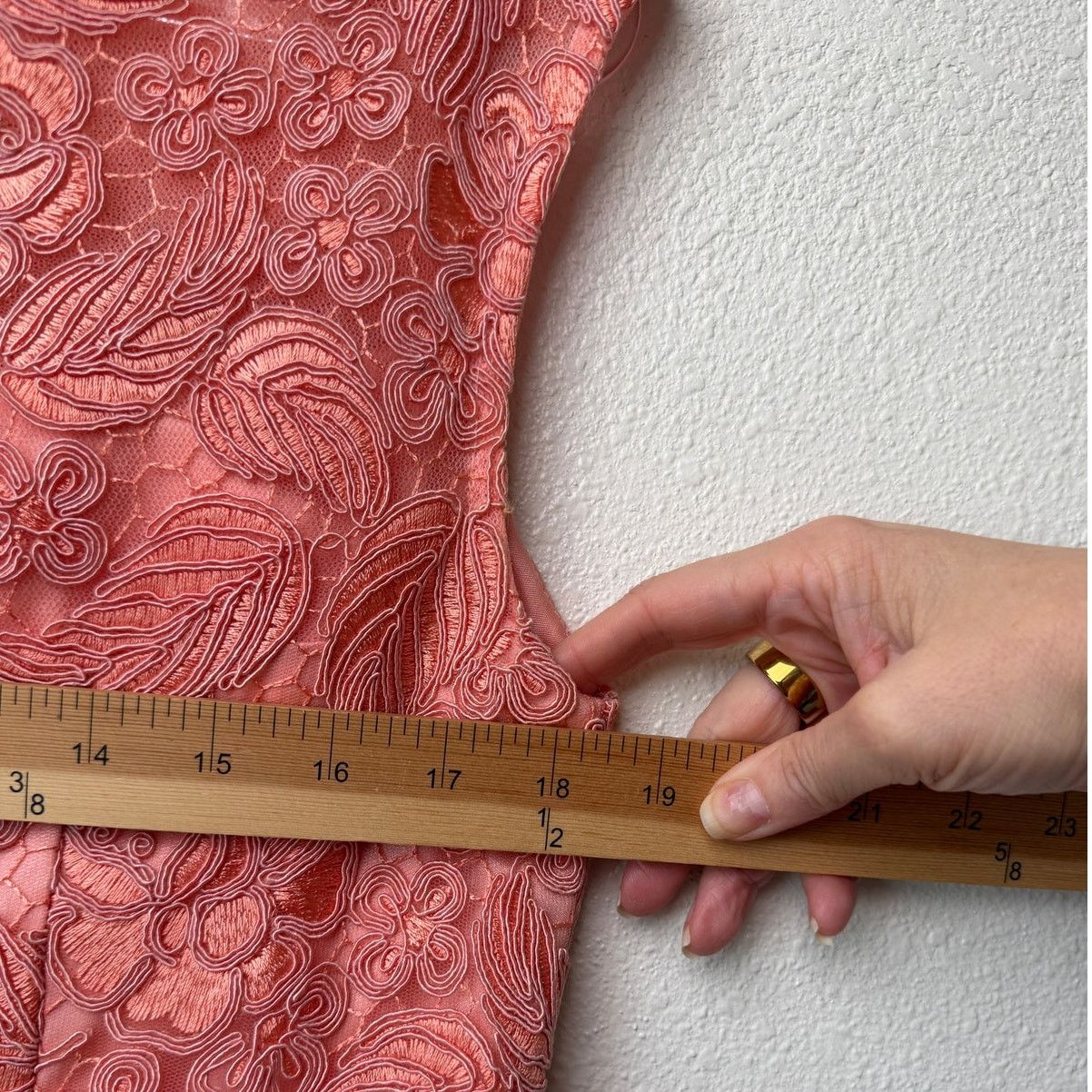 Other Sue Wong Nocturne Peach Embroidered Dress Women 16 Size XXL / US 16-18 / IT 52-54 - 14 Thumbnail