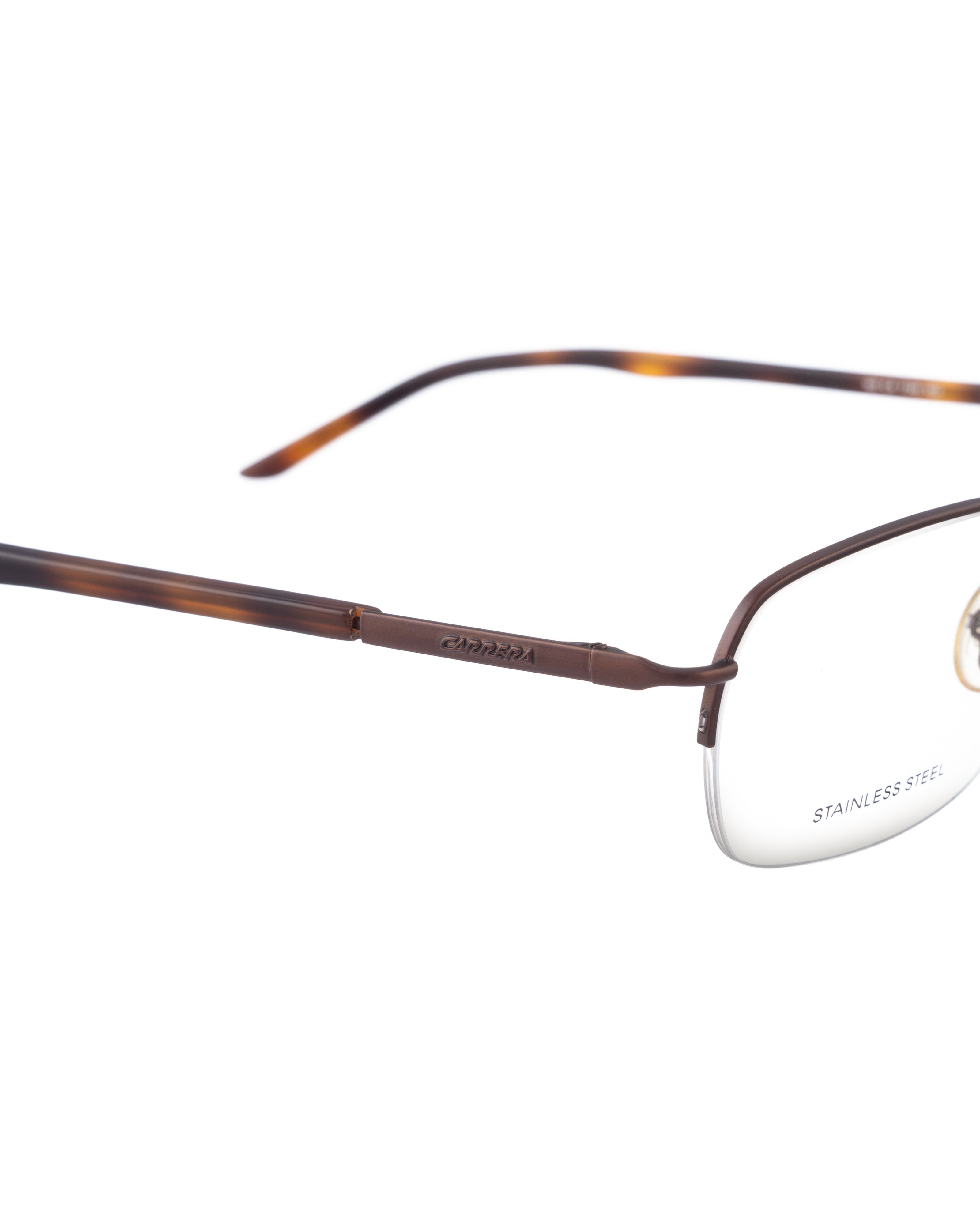 Carrera Carrera 00s Half Rim Brown Wire Glasses with Havana Temples Size ONE SIZE - 3 Thumbnail