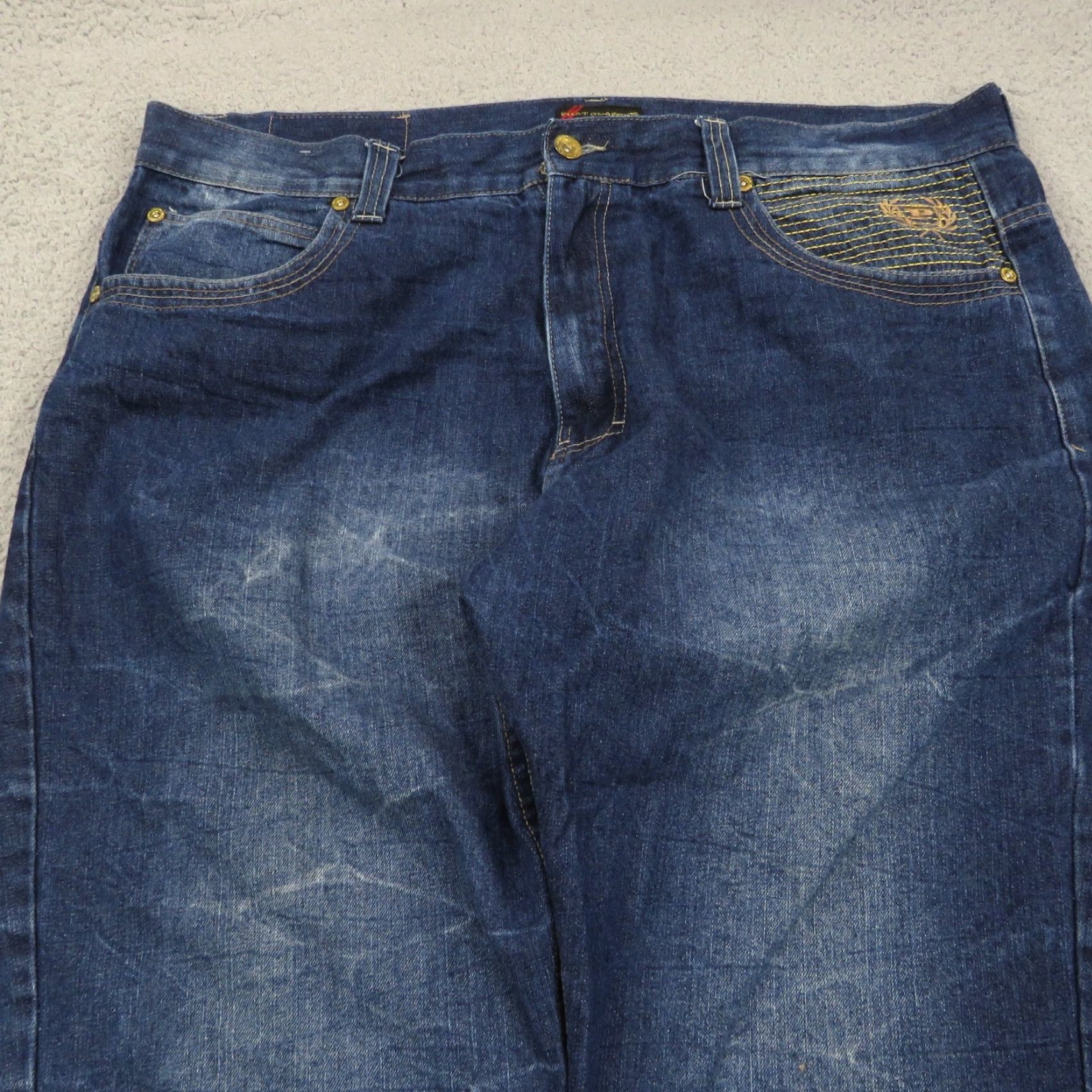 Phat Farm Phat Farm Jeans Men 46 Baggy 90s Skater Grunge VTG Vintage 32in Inseam Blue Denim 5-Pocket Wide-Leg Relaxed Regular 46 in Waist Size US 30 / EU 46 - 5 Thumbnail
