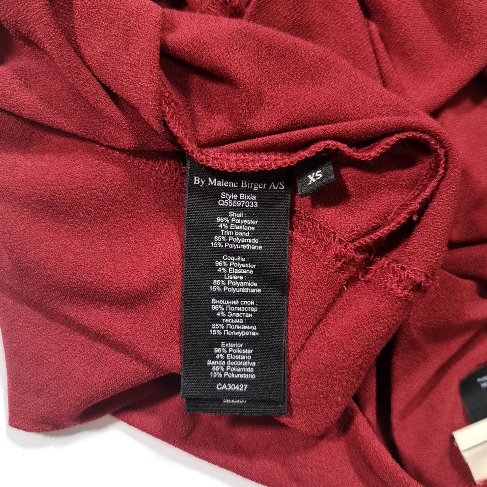By Malene Birger By Malene Birger Dress Womens Red XS Short Sleeve Midi Fit & Flare Knee Length Size 26" / US 2 / IT 38 - 6 Thumbnail