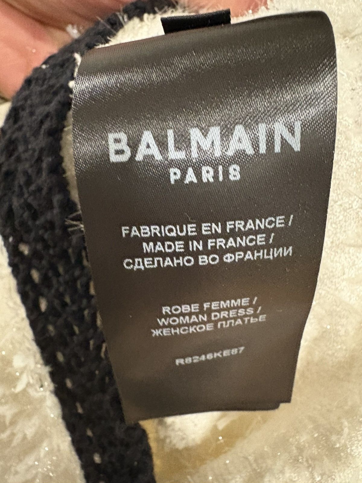 Balmain Balmain Mini Bouclé Dress with Black Trim and Shoulder Pads Size S / US 4 / IT 40 - 9 Thumbnail