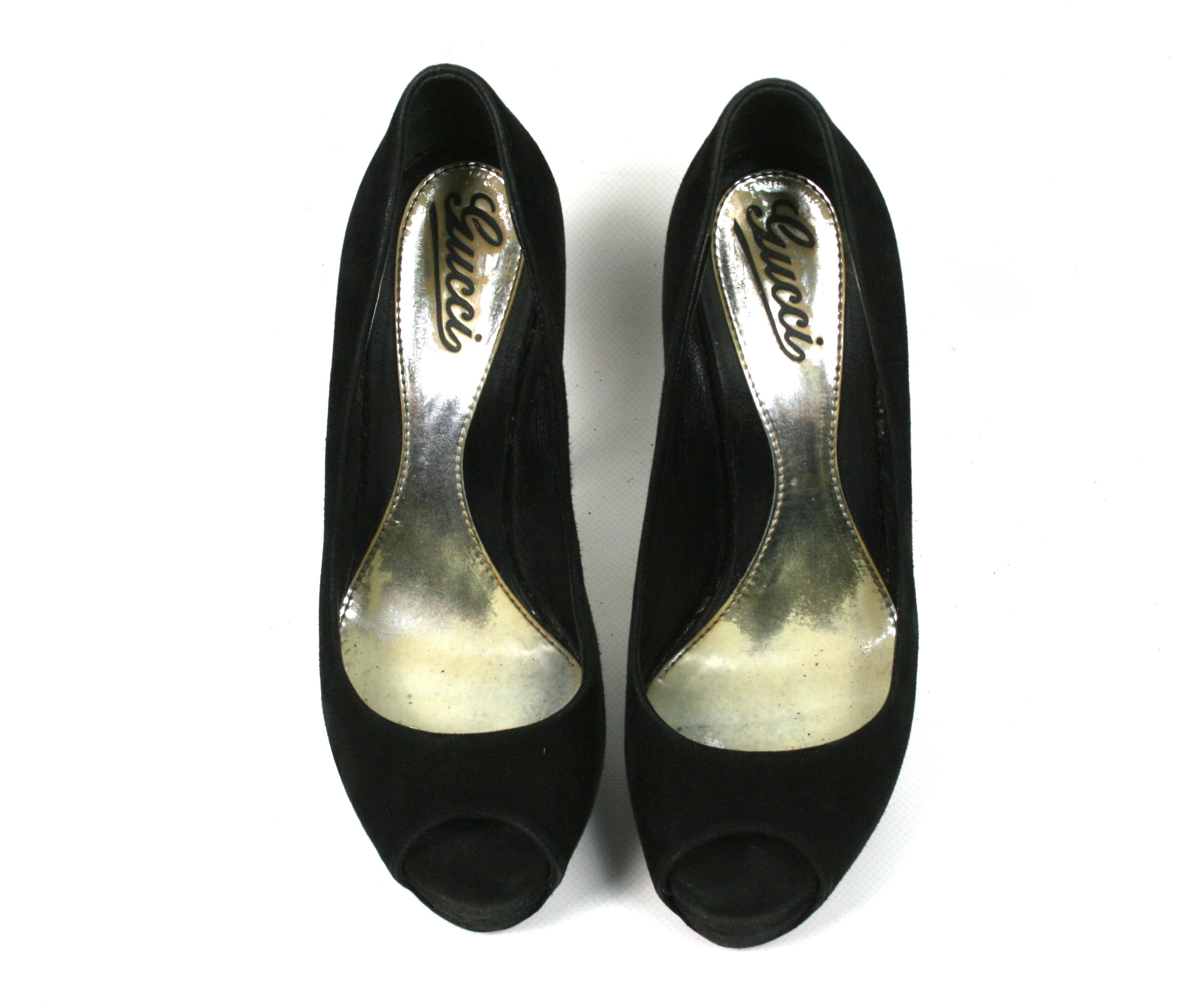 Gucci 00S Tom Ford Era Suede Pump Heels Vintage Size US 7.5 / IT 37.5 - 6 Thumbnail