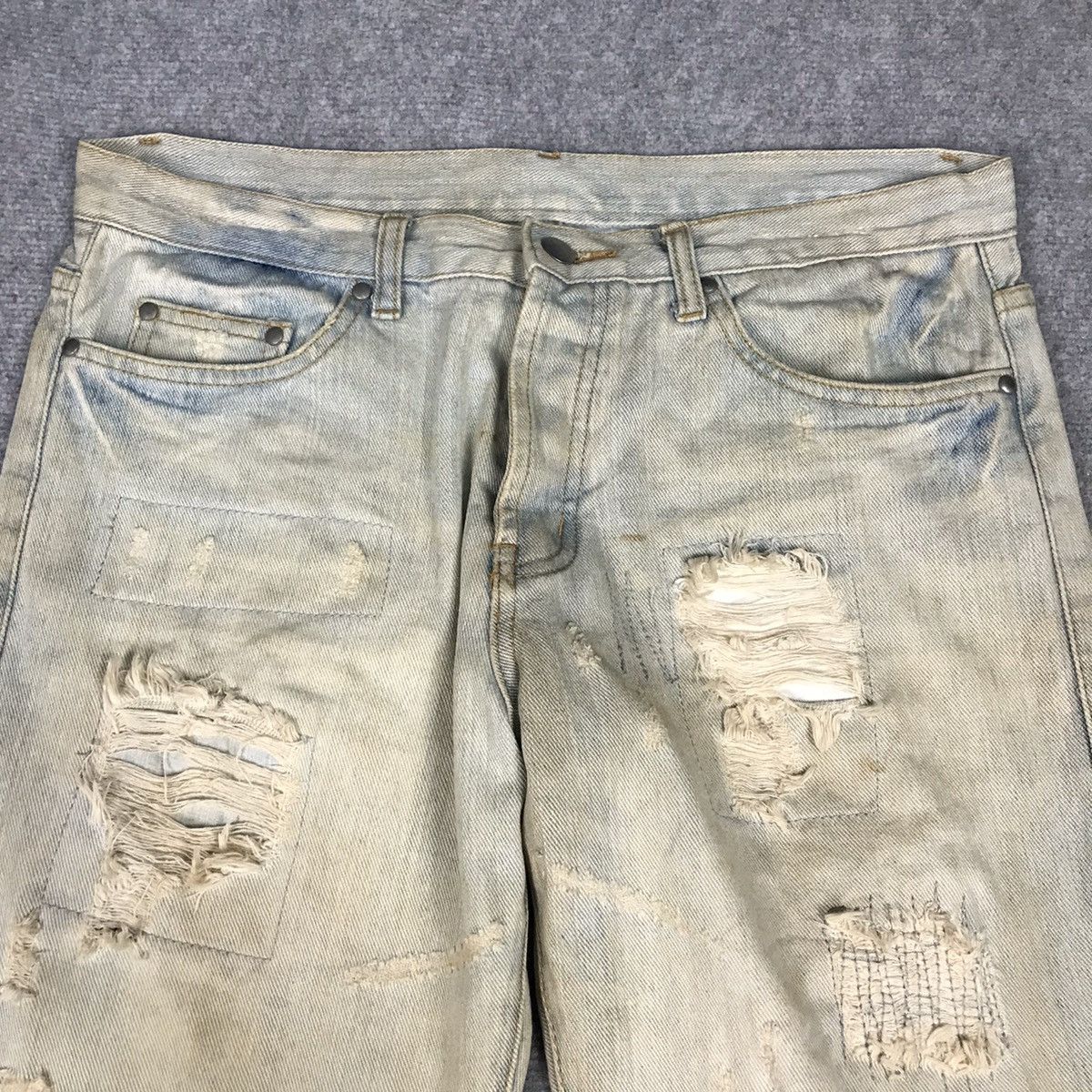 14th Addiction × If Six Was Nine × Le Grande Bleu (L.G.B.) FLARE💀RIPPED DISTRESSED LIGHT RUSTY LGB STYLE DENIM PANTS Size US 32 / EU 48 - 8 Thumbnail