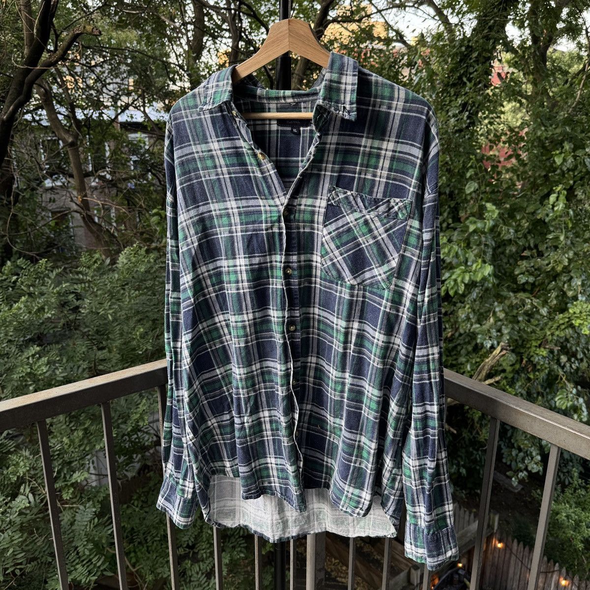 Vintage Thrashed Faded Distressed Flannel Shirt ERD Grunge Chrome Size US XL / EU 56 / 4 - 1 Thumbnail