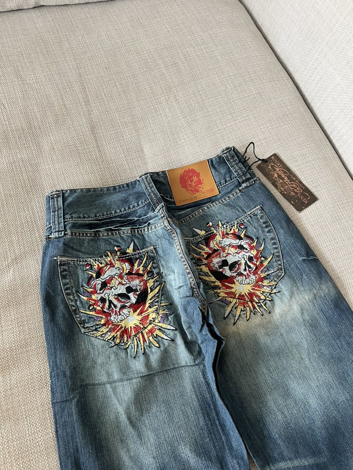 Ed Hardy Vintage 💥 Ed Hardy Jeans by Christian Audigier Denim Pants Size US 36 / EU 52 - 4 Thumbnail