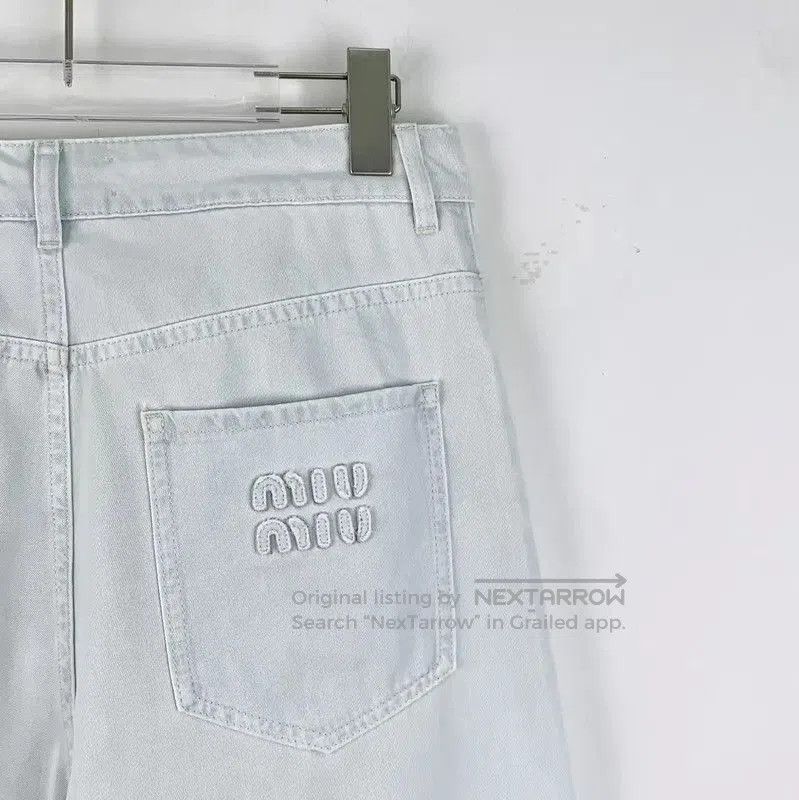 Miu Miu Miu Miu Light Blue Cotton Jeans for Women . Size 28" / US 6 / IT 42 - 5 Thumbnail