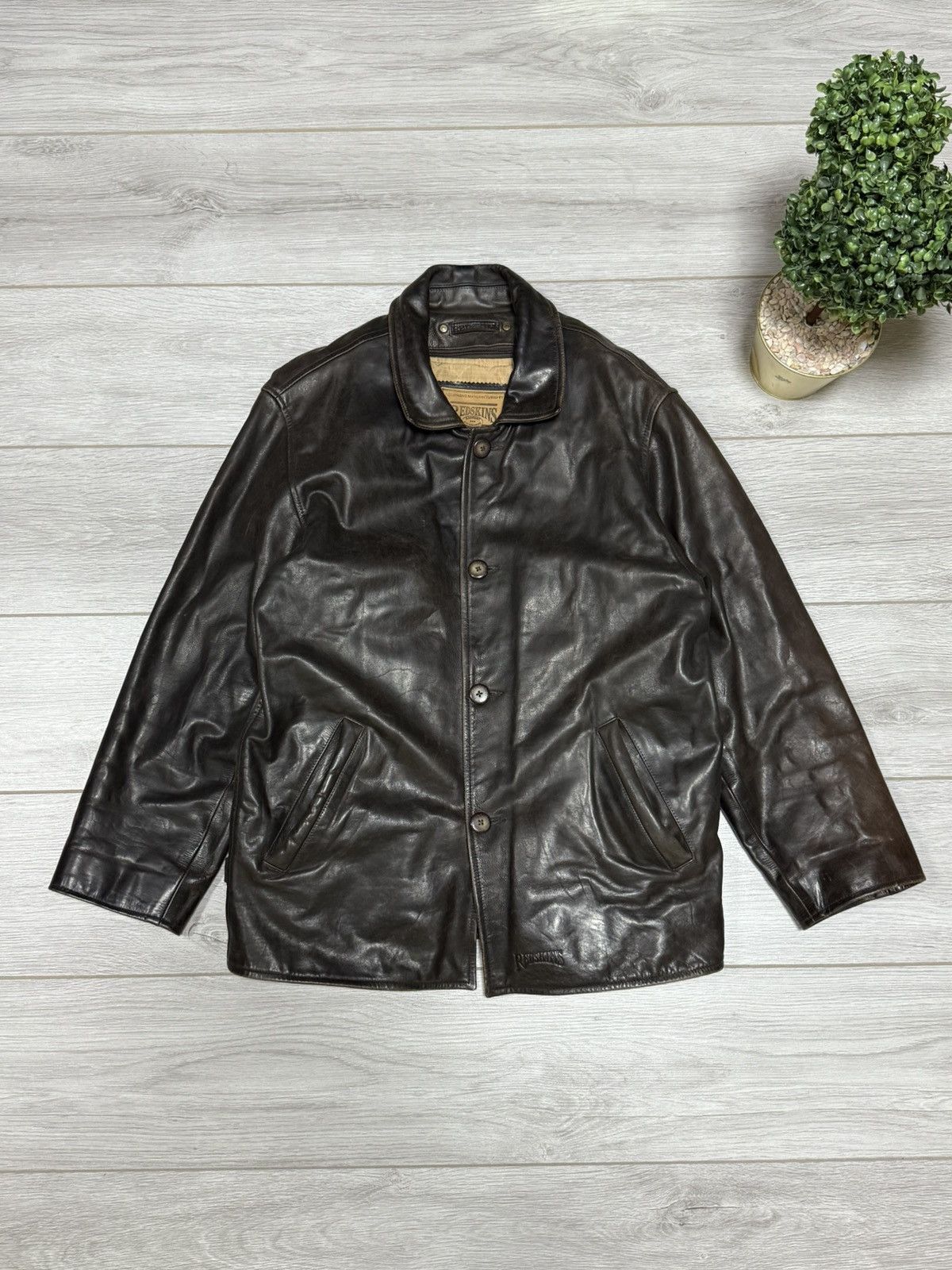 Other Redskins leather buttons up leather jacket coat insulated Size US S / EU 44-46 / 1 - 2 Thumbnail