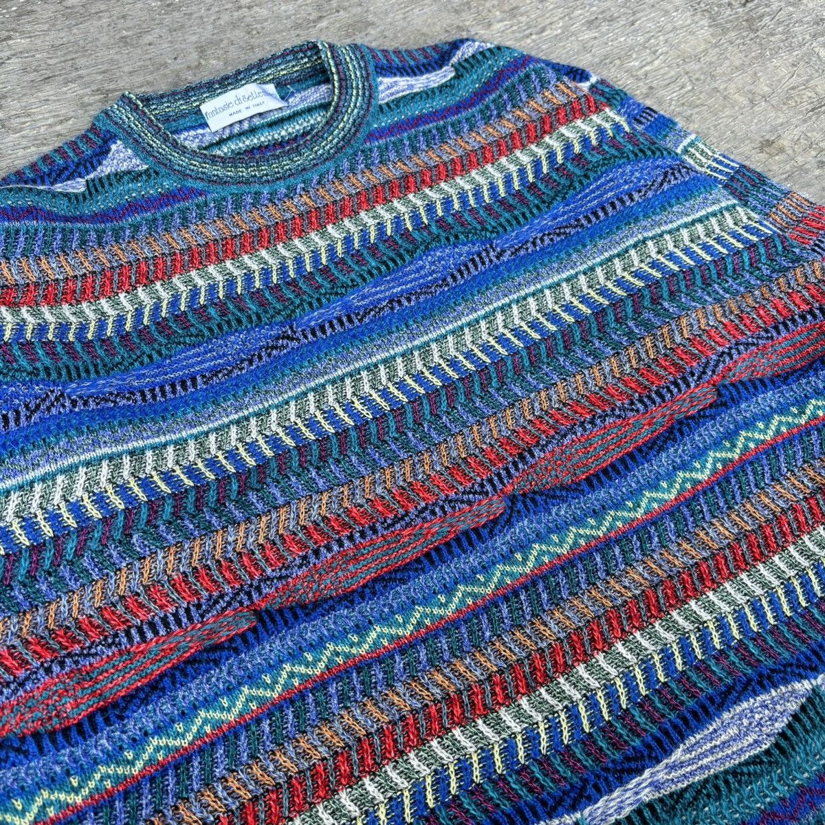 Coogi × Vintage Coogi style 3D cable knitwear fantasie di Settembre sweater Size US L / EU 52-54 / 3 - 2 Thumbnail