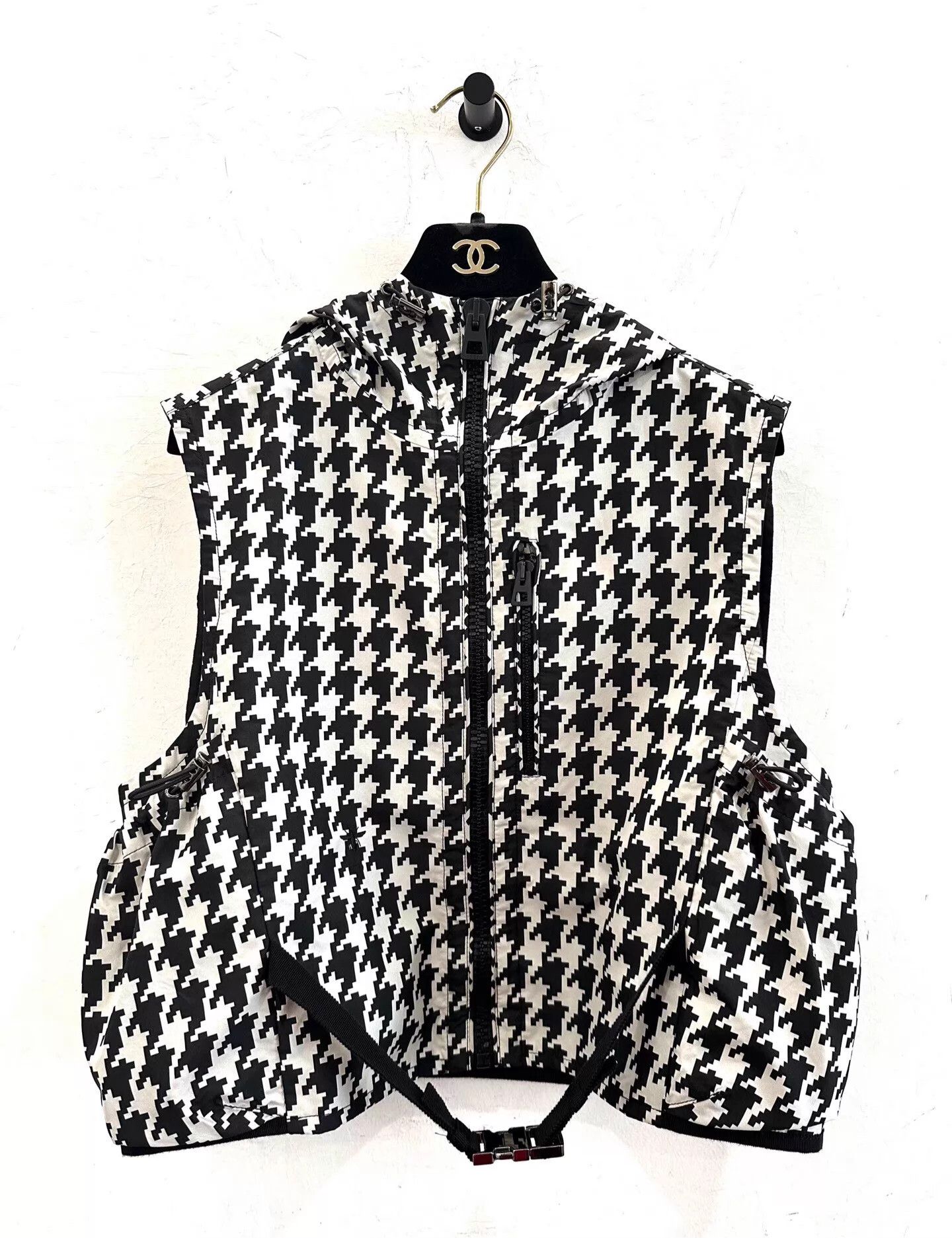 Dior Dior hooded zip vest logo wmn blk wht houndstooth M Size M / US 6-8 / IT 42-44 - 3 Thumbnail