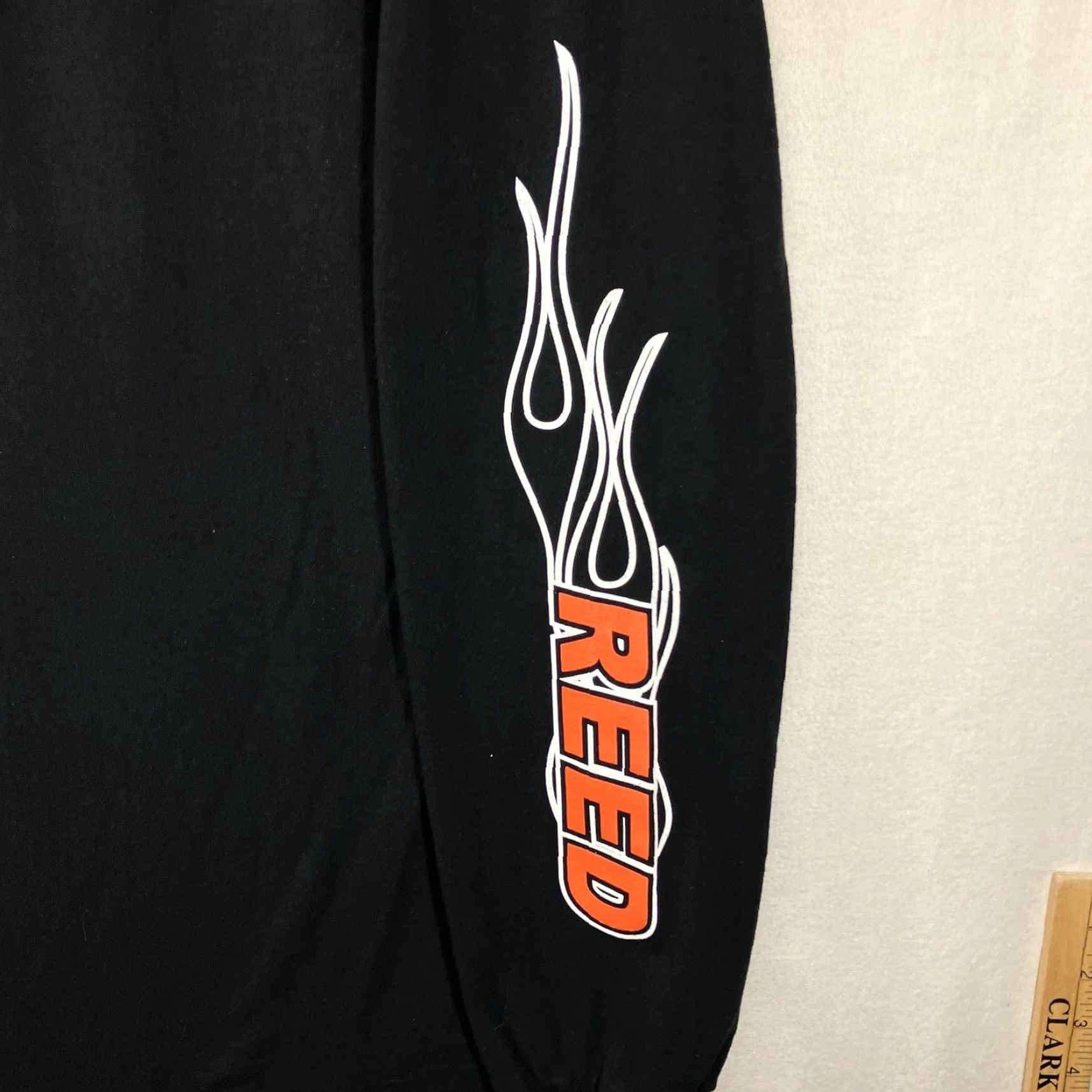 Port & Company VINTAGE Port & Company T-Shirt 2XLT Black Crew Neck Long Sleeve Graphic Print Biker Flame Logo Reed Trucking USA 2000s Men Mens Size US XXL / EU 58 / 5 - 5 Thumbnail