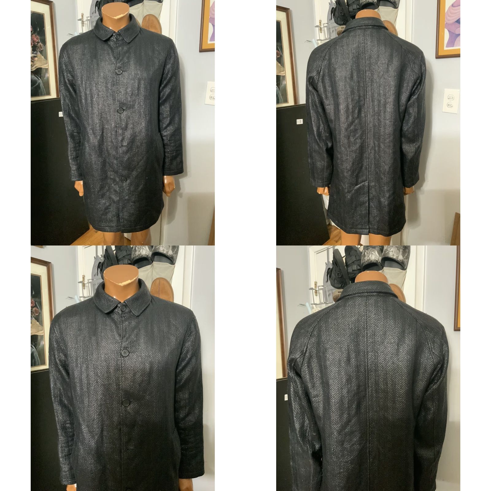 Vintage Krammer & Stoudt New York Black Herringbone Trench Coat Overcoat M Womens Coat Size US M / EU 48-50 / 2 - 9 Thumbnail