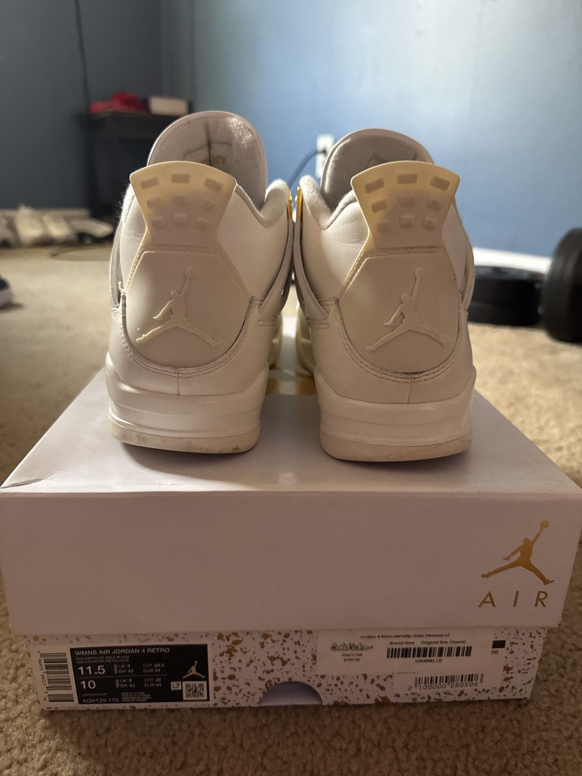 Jordan Brand W’s Jordan 4 Metallic Gold (2024) Size US 11.5 / IT 41.5 - 4 Thumbnail