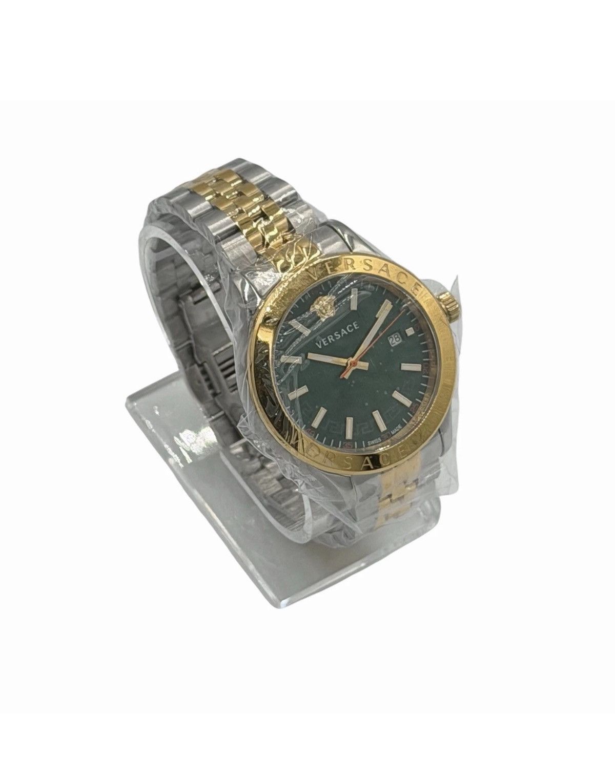 Versace Women's Versace One Size Gold & Silver Green Dial Watch Size ONE SIZE - 11 Thumbnail
