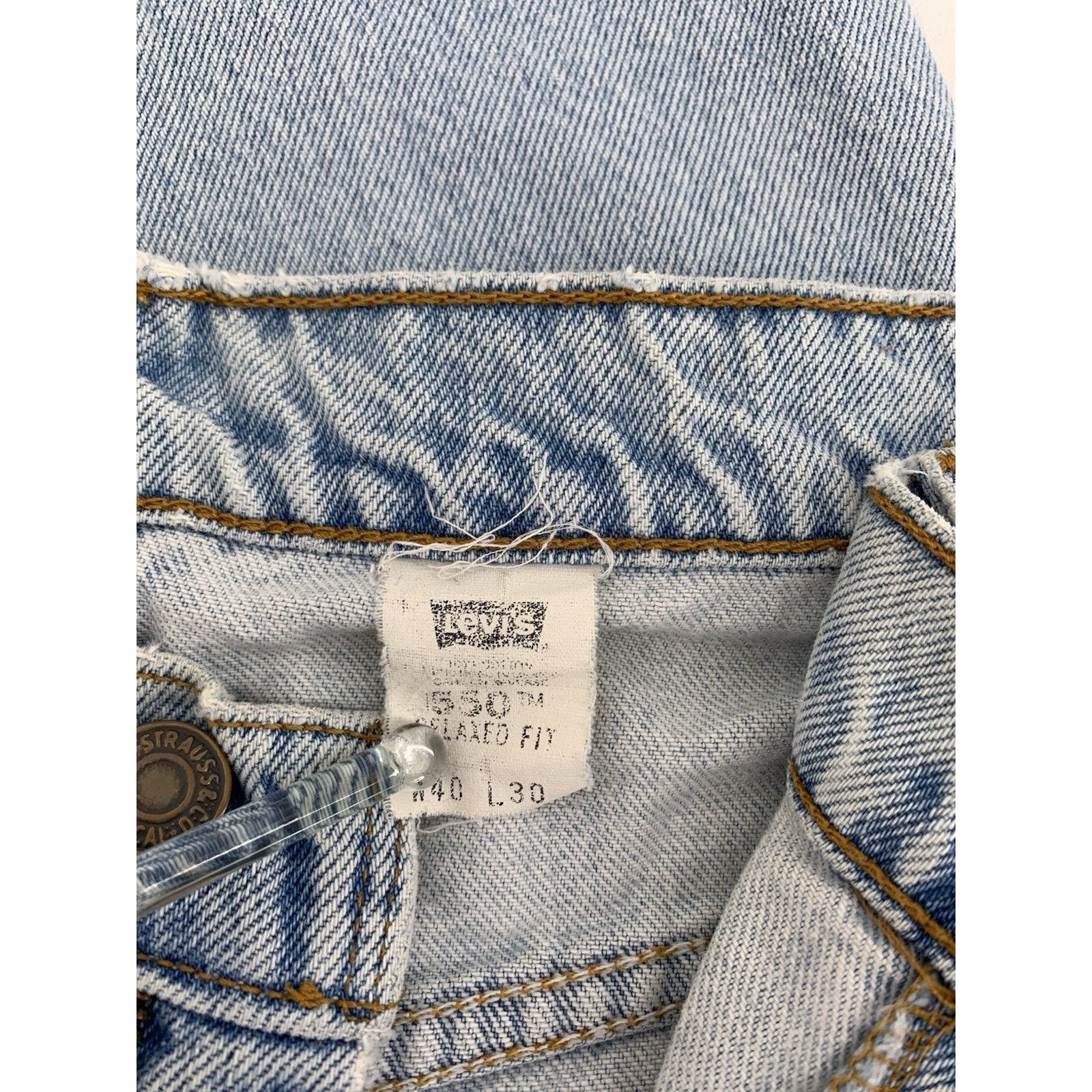 Levi's VTG Levi’s 550 Jeans 38x30 Blue Relaxed Fit USA Thrashed Size US 38 / EU 54 - 7 Thumbnail