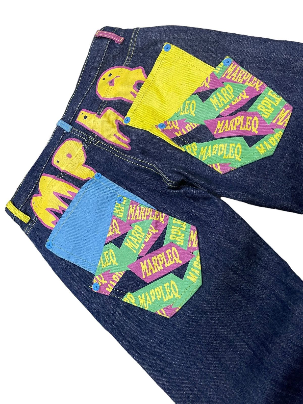 Angel Blue × Hysteric Glamour × Japanese Brand Morpleq Japan Multi Pocket Daicock Style Raw Jeans Size US 32 / EU 48 - 7 Thumbnail