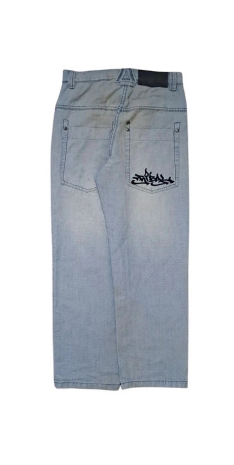 90’s hiphop tribal streetwear 極太 jeans Embroidered Tribal Streetwear Jeans: Hip-Hop Fashion, Baggy