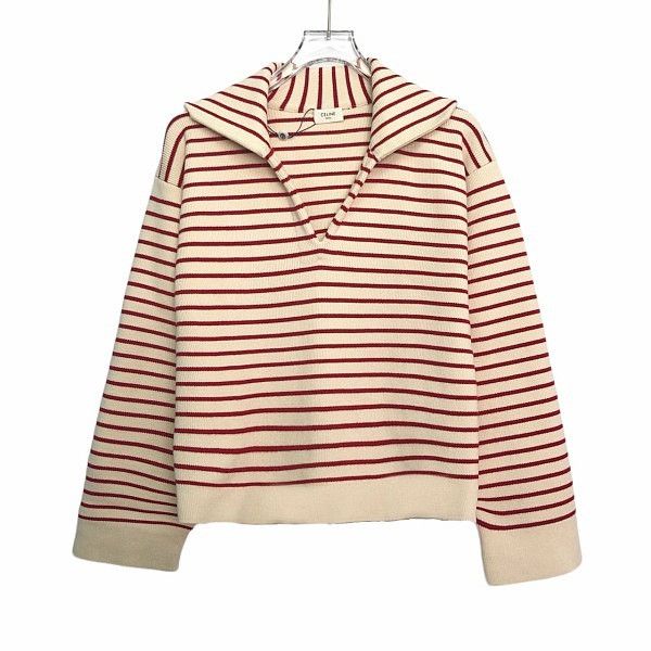 Celine Celine Striped Collared Sweater Size S Size S / US 4 / IT 40 - 1 Thumbnail
