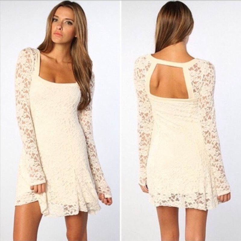 Free People Free People Women's Ivory Lace Flirt For You Dress - Small Size S / US 4 / IT 40 - 1 Thumbnail