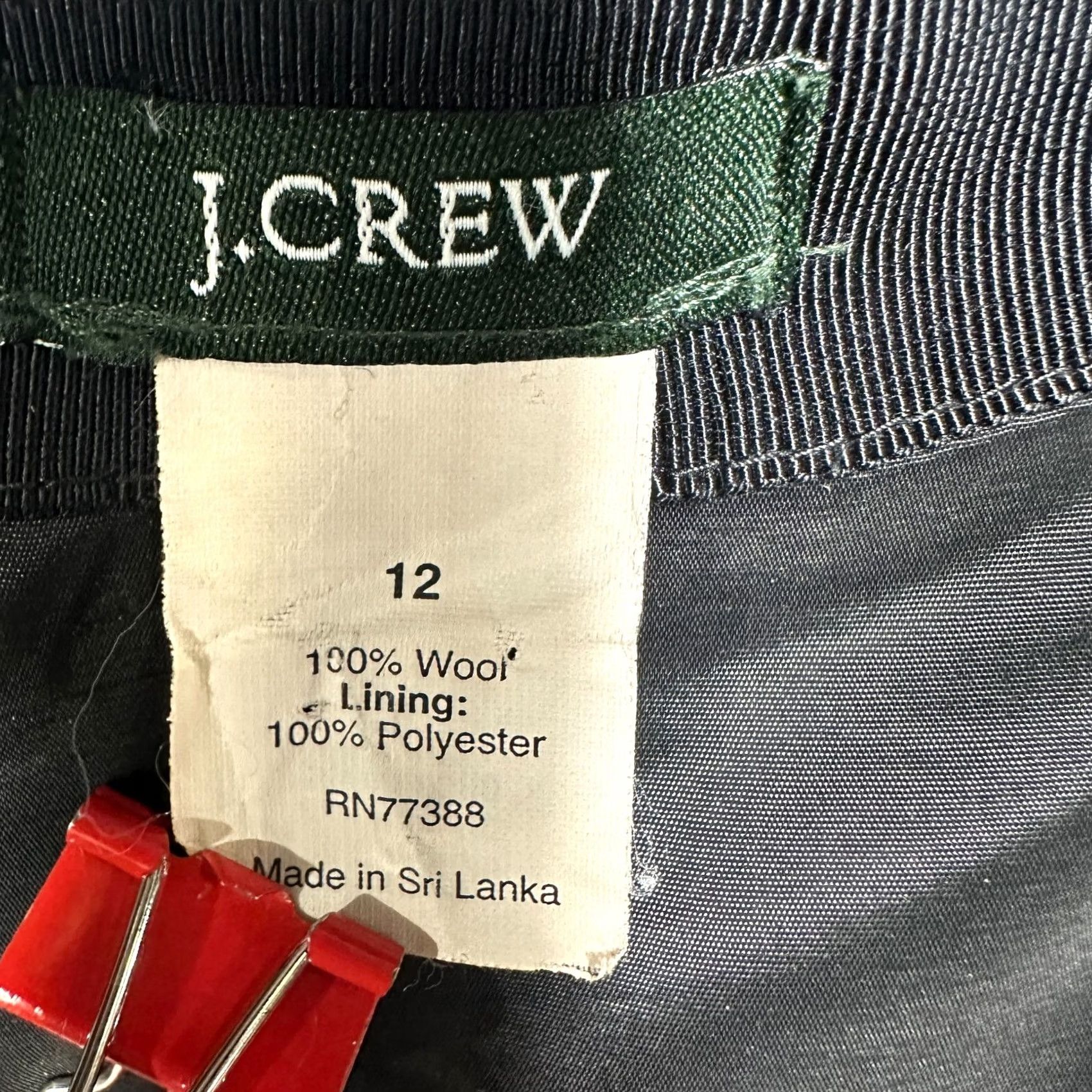 J.Crew J.CREW Skirt Womens 12 Black Wool Pencil Back Zip Lined Vent Business Career Size 34" / US 12 / IT 48 - 4 Thumbnail