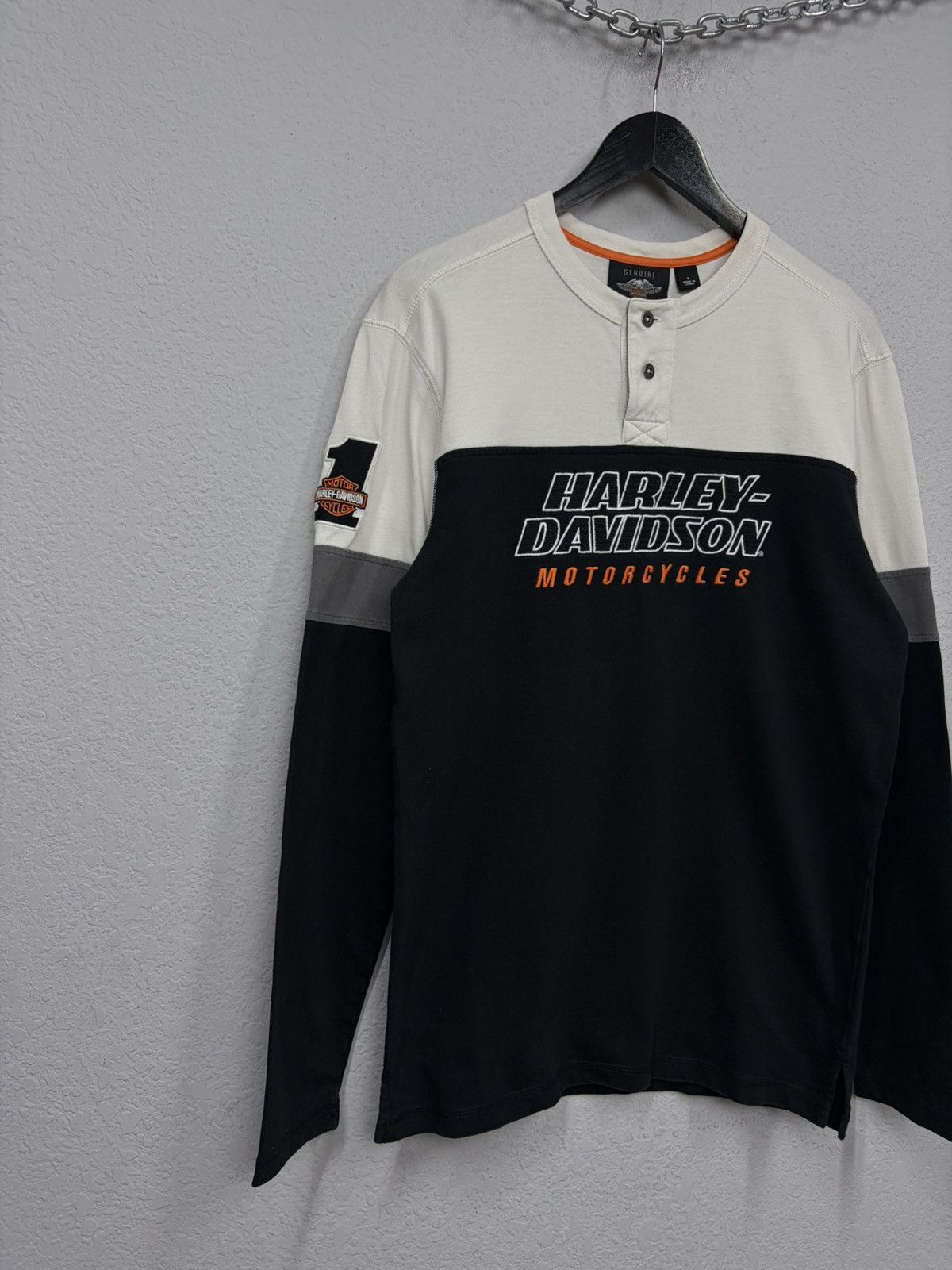 Harley Davidson Harley-Davidson Long Sleeve Tee Biker Graphic 90s–Y2K Moto Size US M / EU 48-50 / 2 - 2 Thumbnail