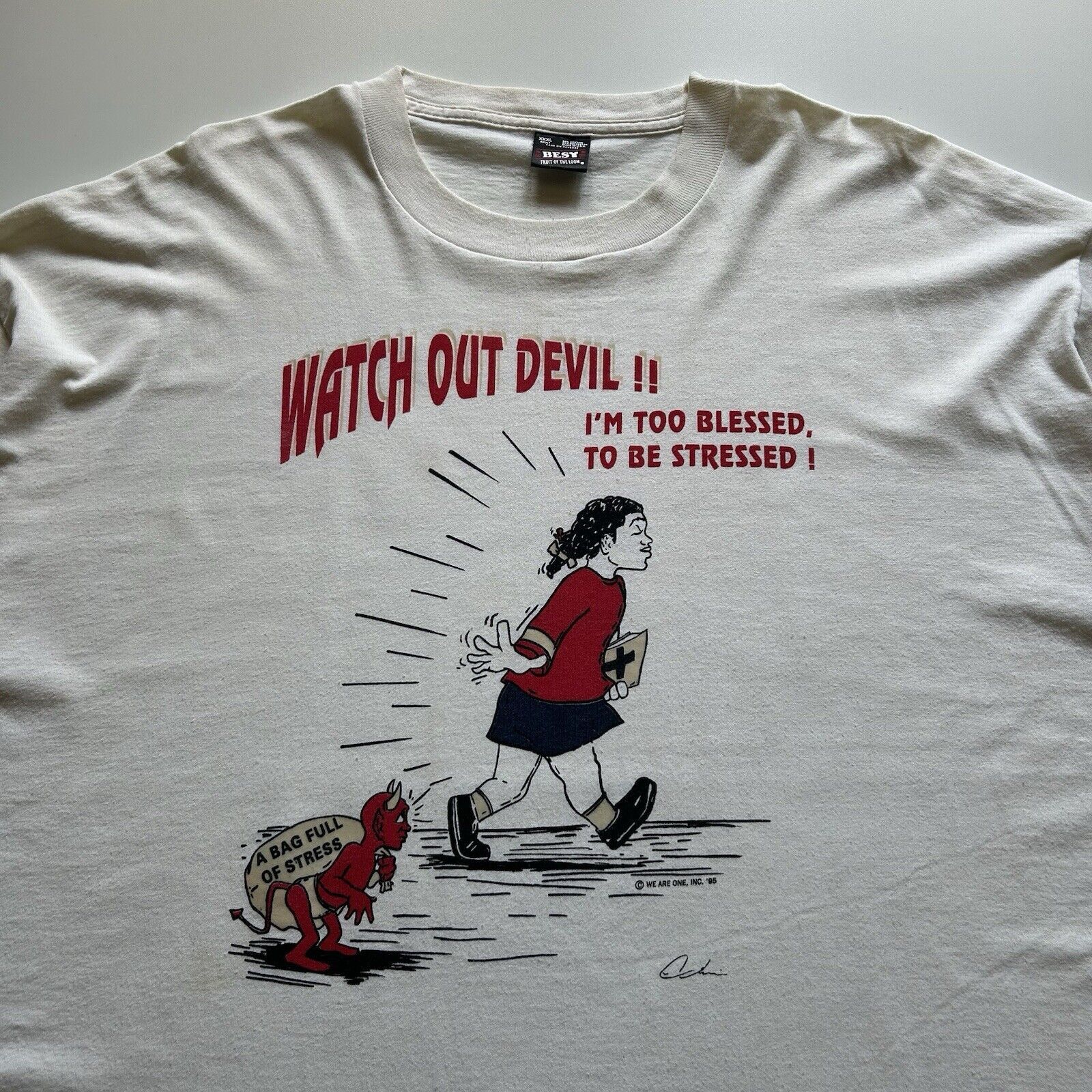 Other Watch Out Devil!! Im Too Blessed To Be Stressed Shirt 3XL Size US XXL / EU 58 / 5 - 3 Thumbnail
