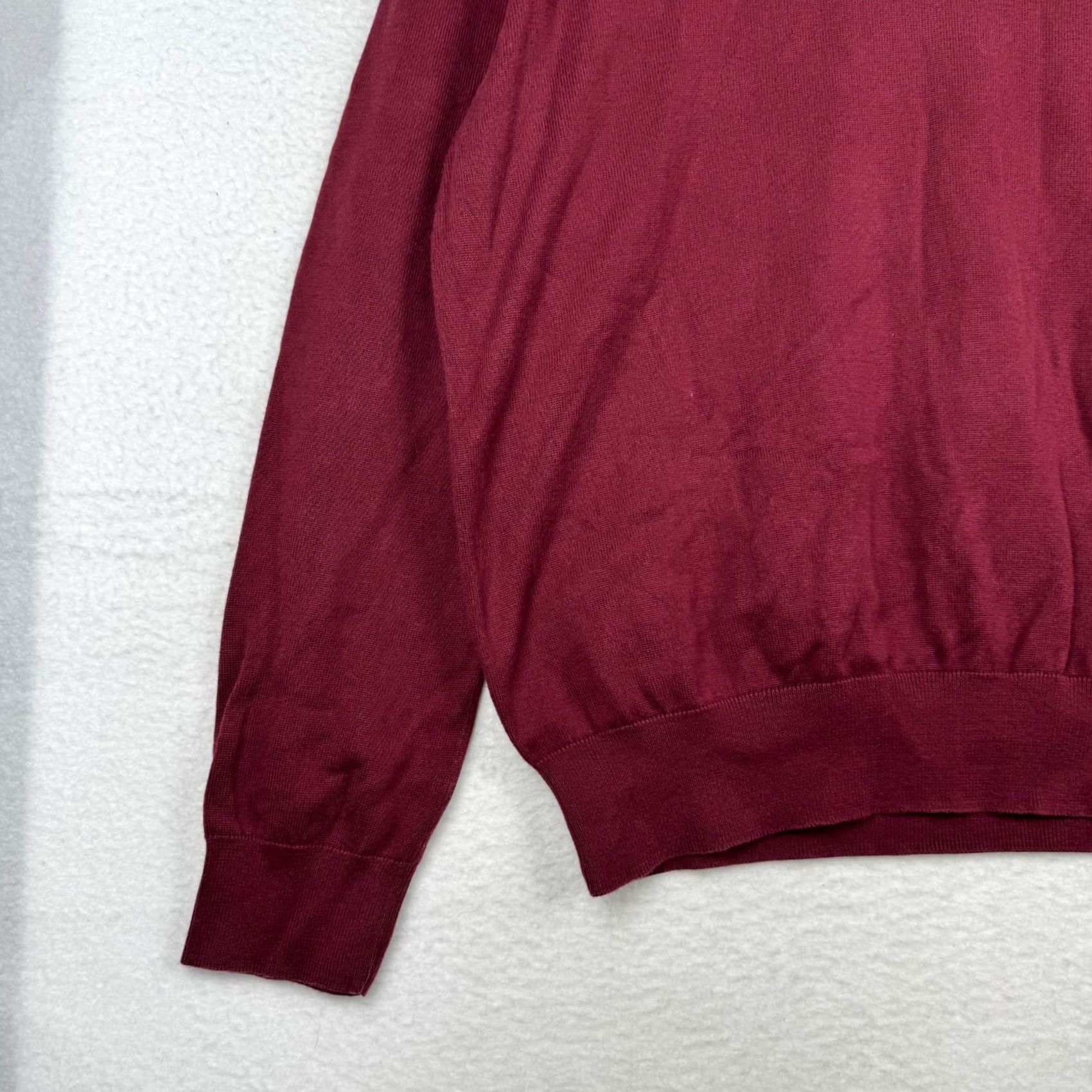 Polo Ralph Lauren Polo Ralph Lauren Sweater Pullover V-Neck Long Sleeve Red Maroon Cotton Knit Regular Men L Adult Mens Size US L / EU 52-54 / 3 - 2 Thumbnail