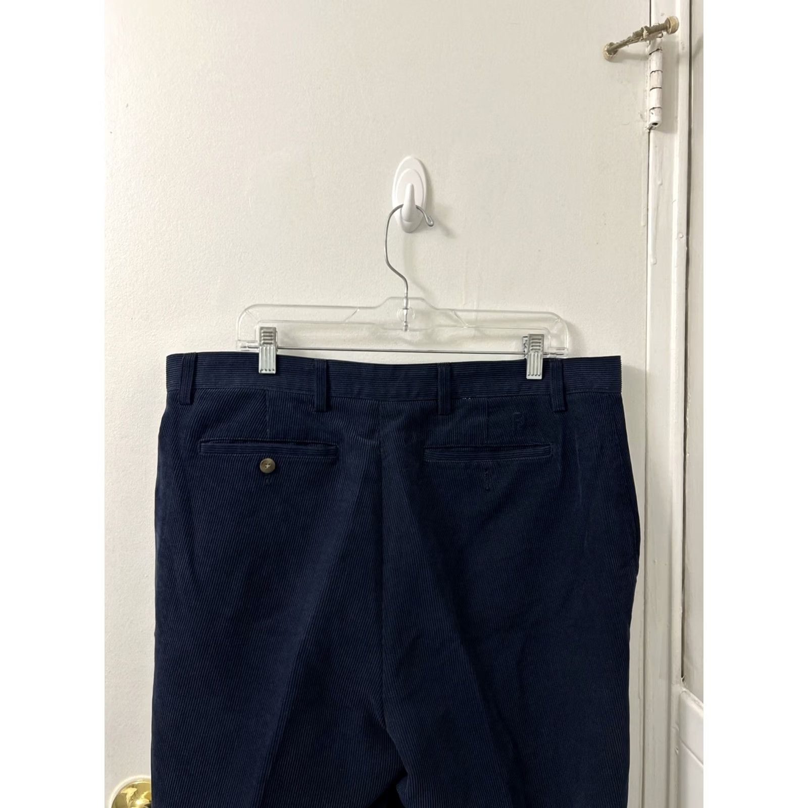 Footjoy FootJoy Pants Mens 38x30 Blue Corduroy Flat Front Straight Leg Trousers, 5-Pocket, Logo Accents, Classic Fit, 90s Preppy Size US 38 / EU 54 - 6 Thumbnail