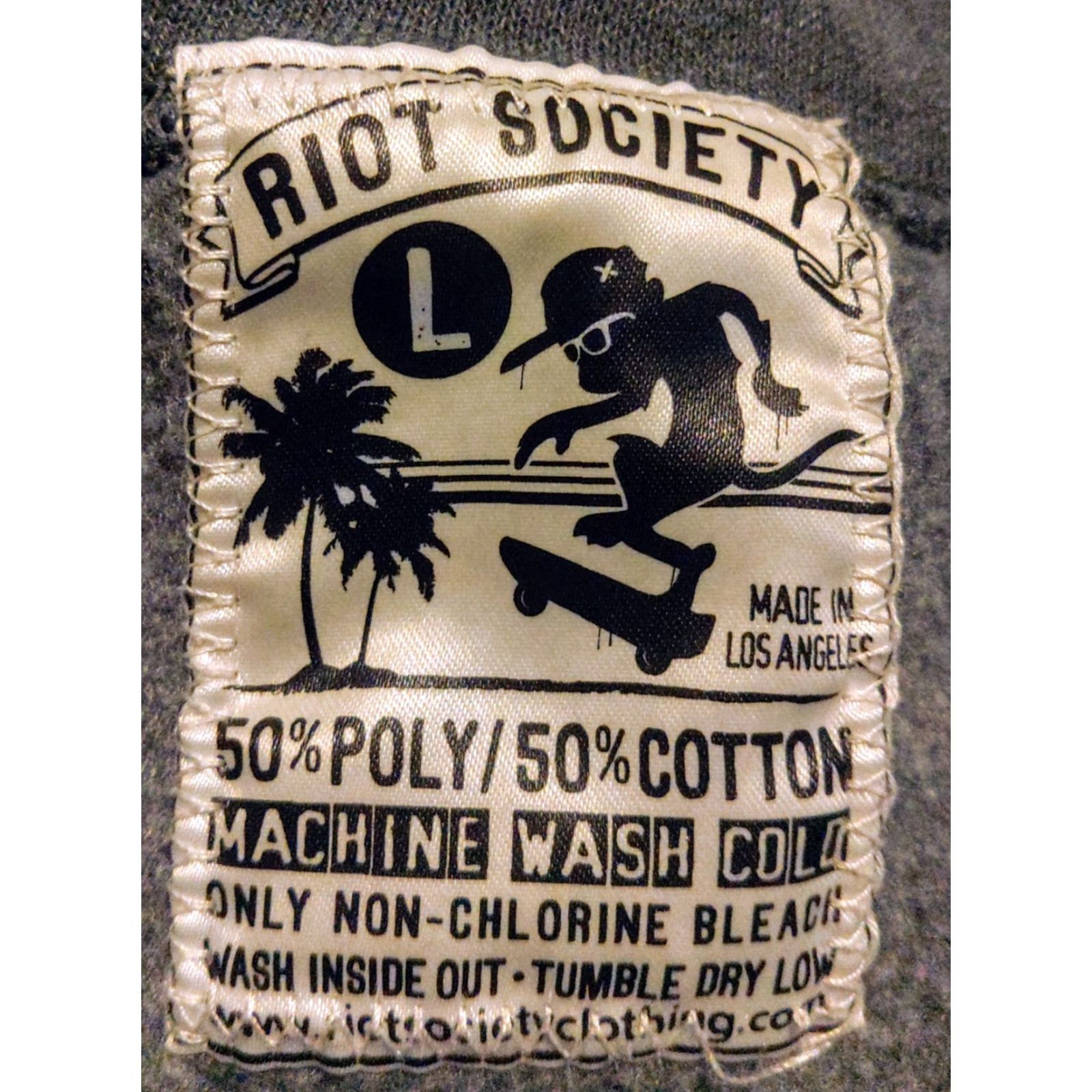 Vintage Riot Society California Republic Sweater Adult L Dark Grey Crew Neck Long Sleeve Cotton Polyester Jersey Solid Graphic Print Men 90s Outdoor Size US L / EU 52-54 / 3 - 5 Thumbnail