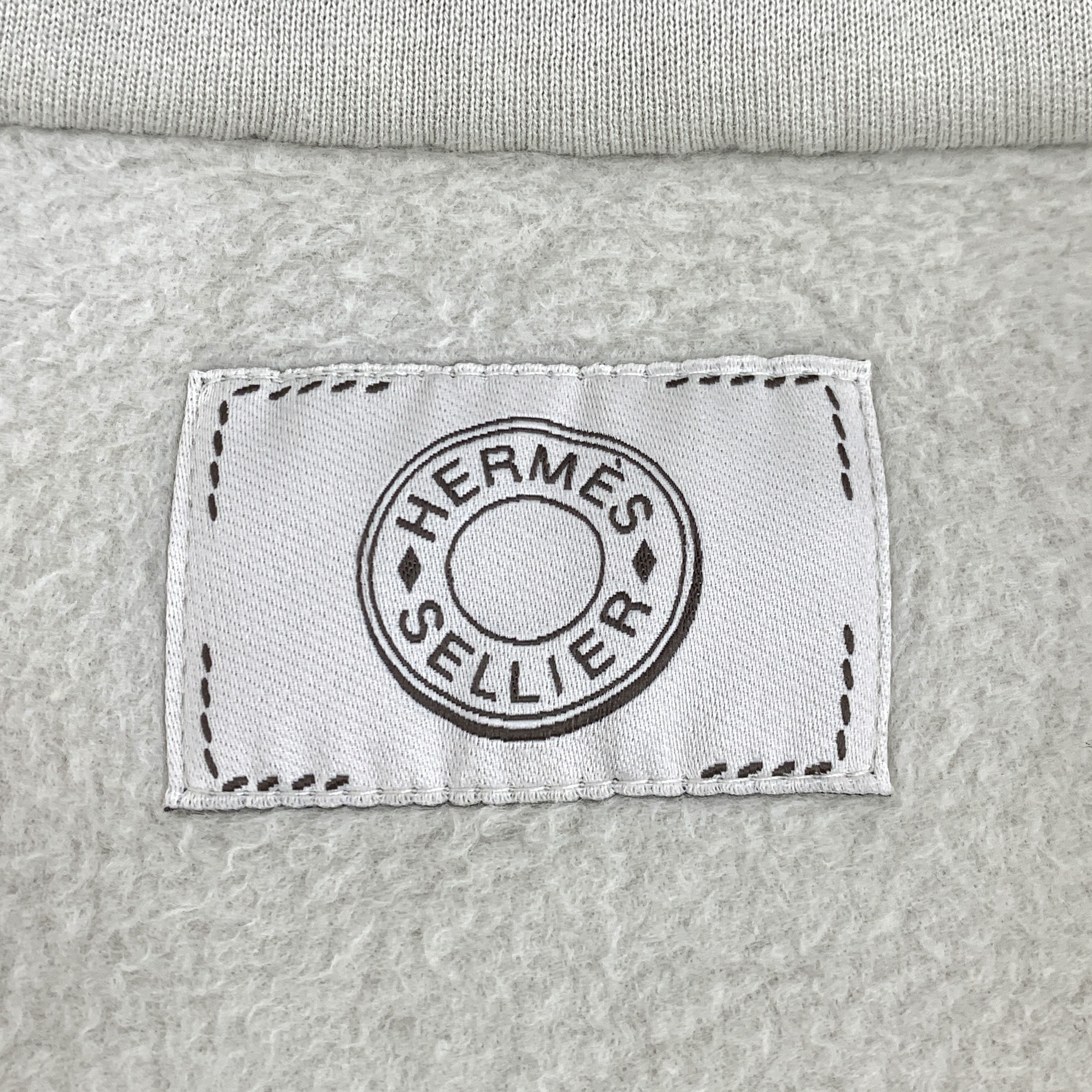 Hermes Hermès Grey Half-Zip Hooded Jacket (Size L) Size US L / EU 52-54 / 3 - 3 Thumbnail