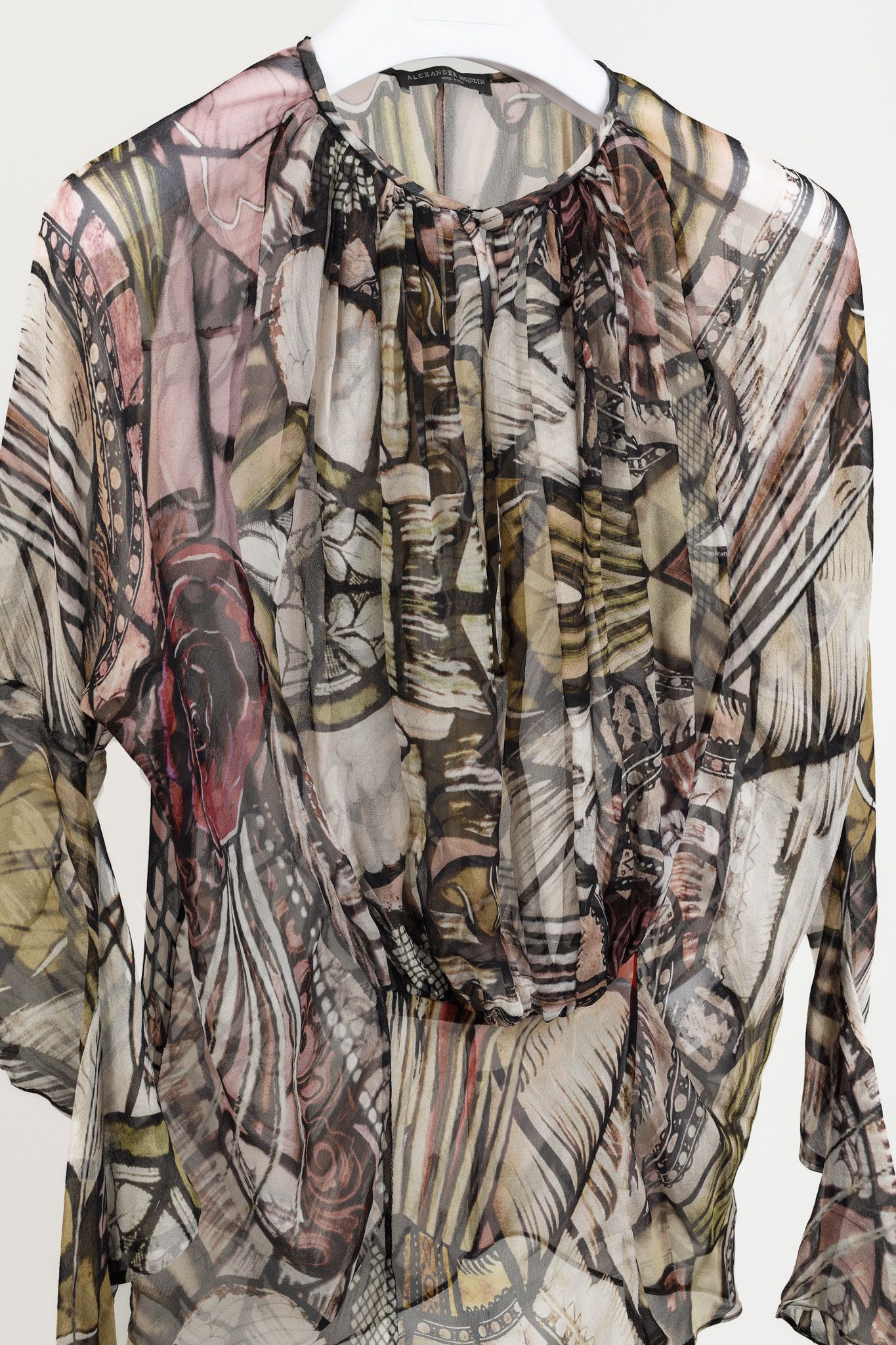 Alexander McQueen Alexander McQueen Stained Glass Floral Pinks Silk Blouse Size M / US 6-8 / IT 42-44 - 3 Thumbnail