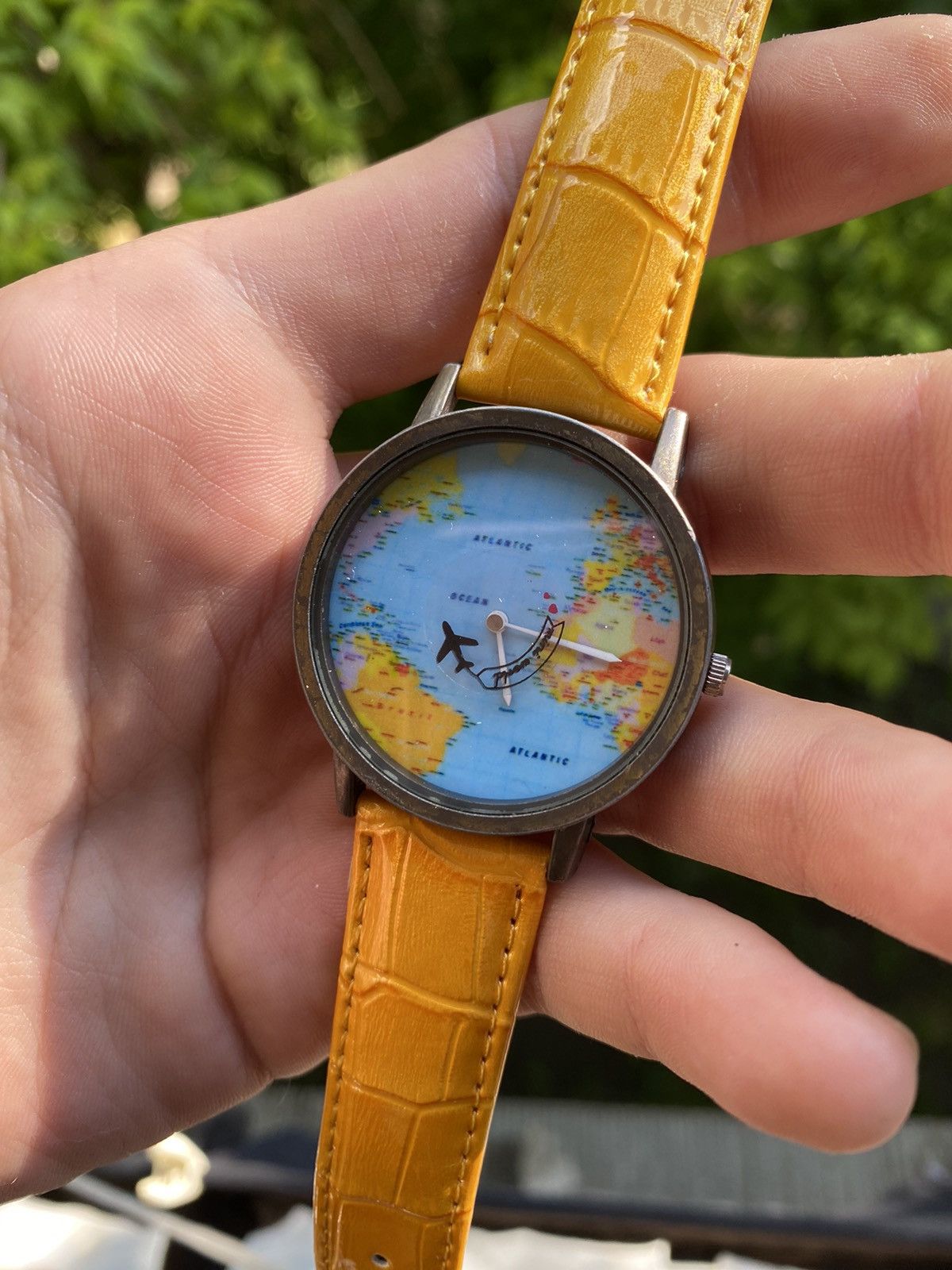 Japanese Brand × Jewelry × Vintage World Map Travel Watch with Airplane Second Hand! Size ONE SIZE - 7 Thumbnail