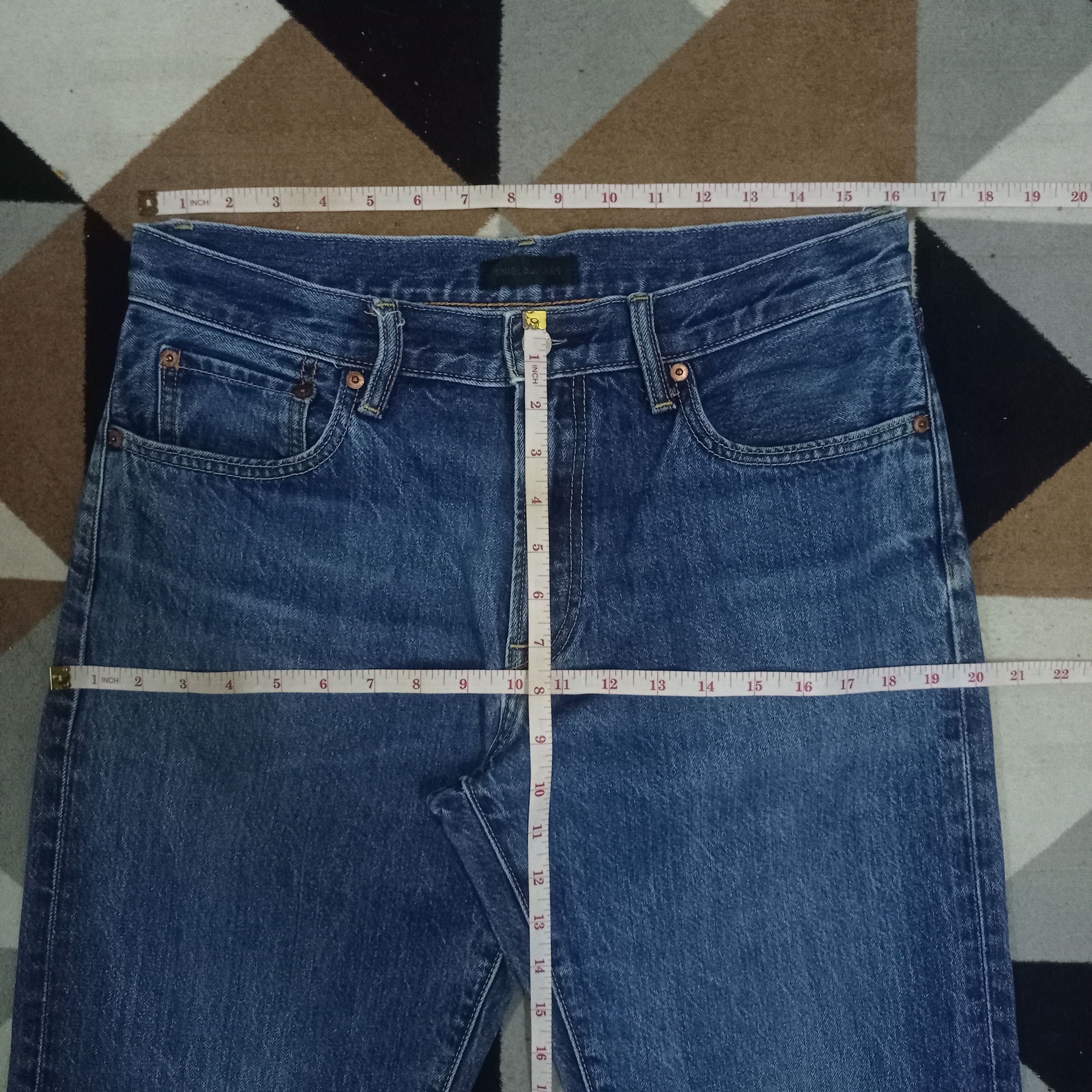 Japanese Brand × Uniqlo Vintage Japanese Uniqlo Blue Wash Straight Loose Jeans Size US 32 / EU 48 - 8 Thumbnail