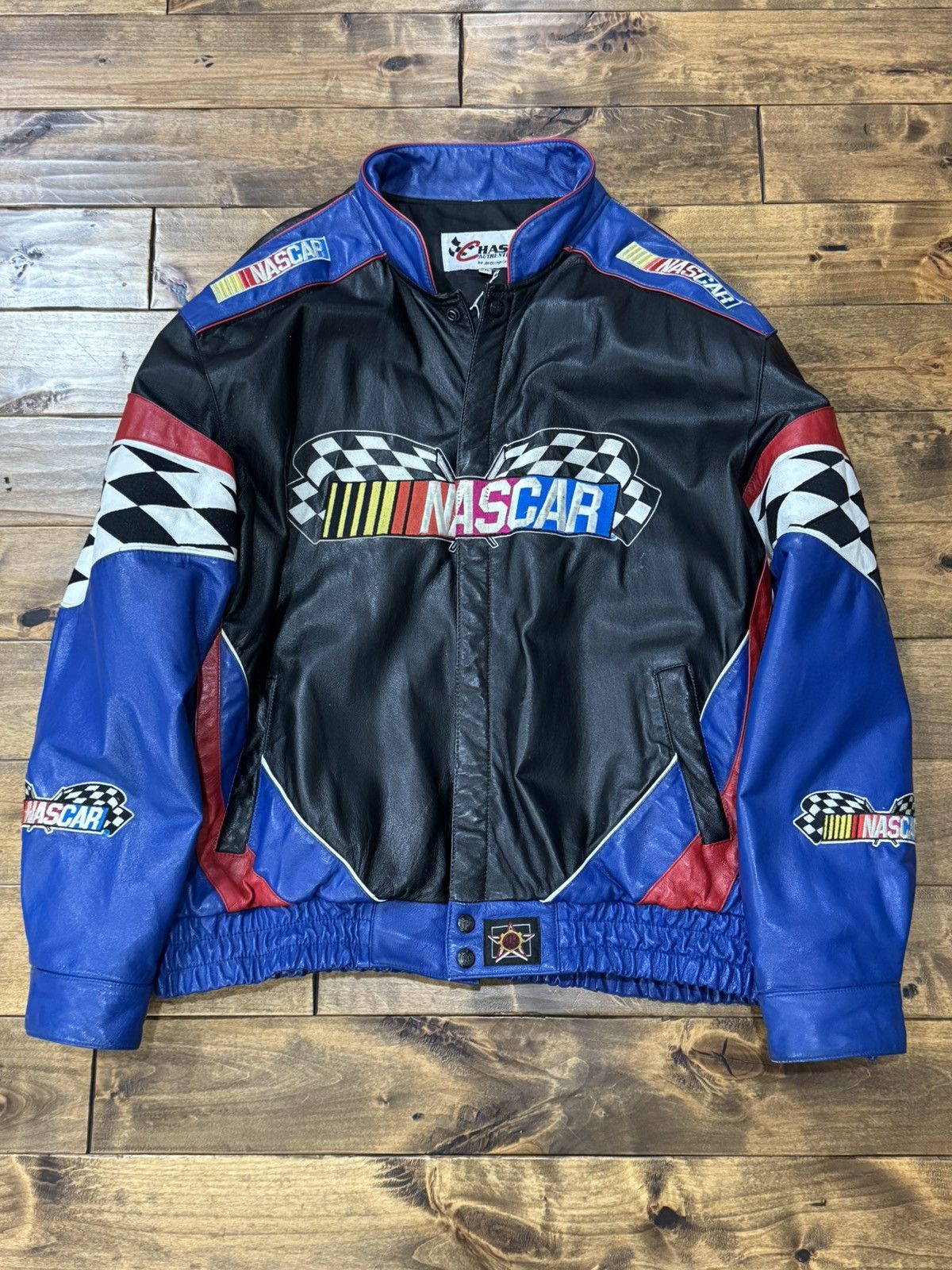 Chase Authentics Chase Authentics NASCAR Leather Jacket Embroidered Logo 1999 Size US XL / EU 56 / 4 - 1 Thumbnail
