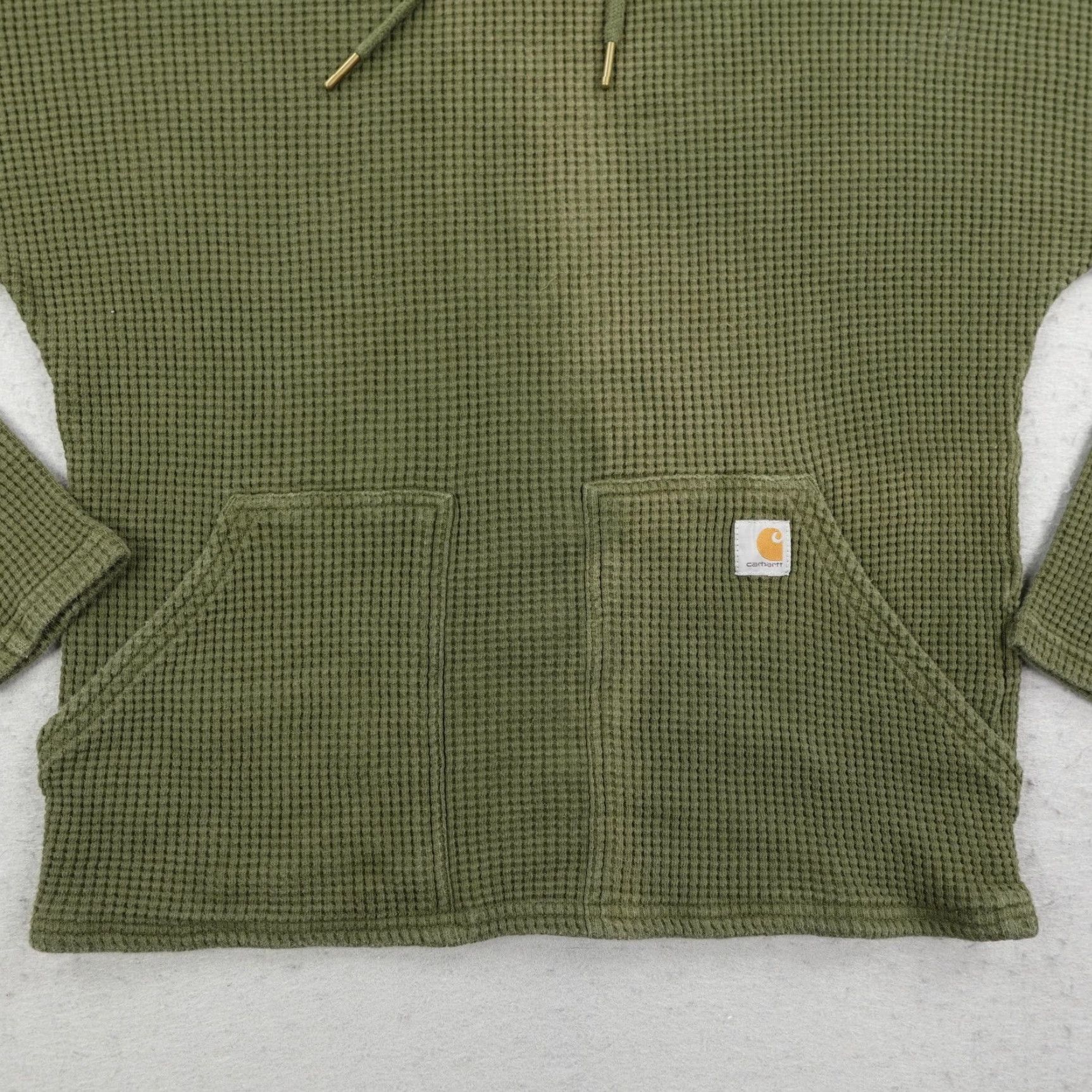 Carhartt VINTAGE Carhartt Hoodie Womens Small Green Knit Pullover Thermal Outdoor Casual Size S / US 4 / IT 40 - 3 Thumbnail