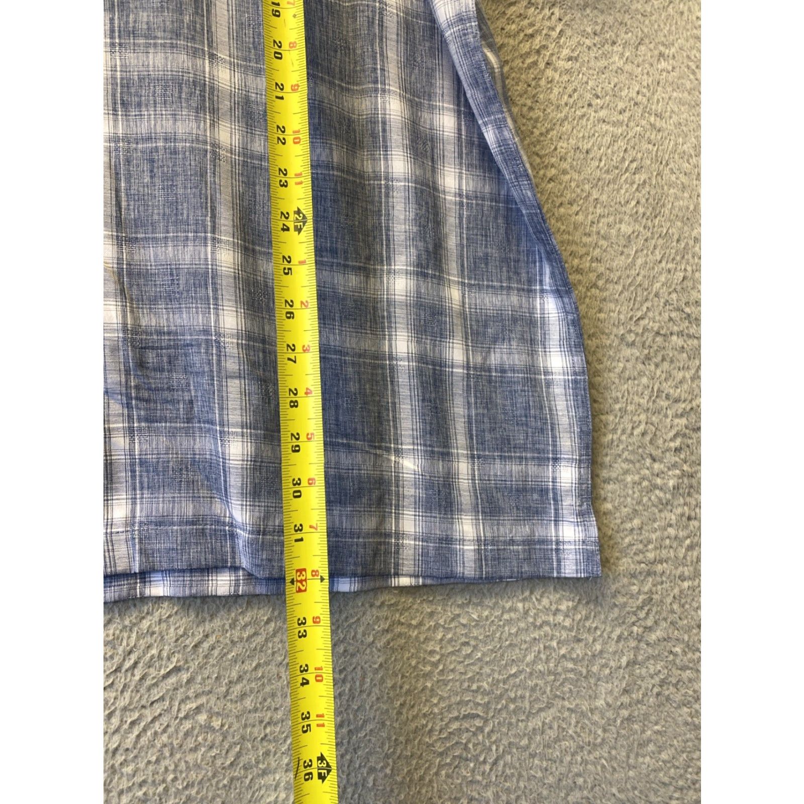 George George Button-Up Shirt 2XL Blue Jacquard Plaid Short Sleeve Relaxed Fit Mens Size US XXL / EU 58 / 5 - 5 Thumbnail