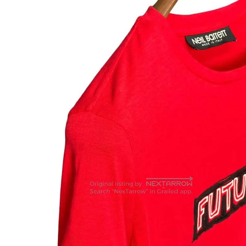 NeIL BarreTT Red Cotton T-Shirt for Men .