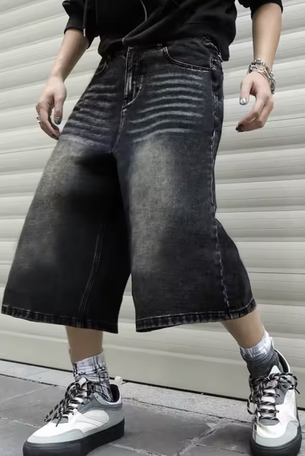 Jean Akimoto x Aoshi Baggy Washed Denim Shorts Size US 31 - 2 Thumbnail