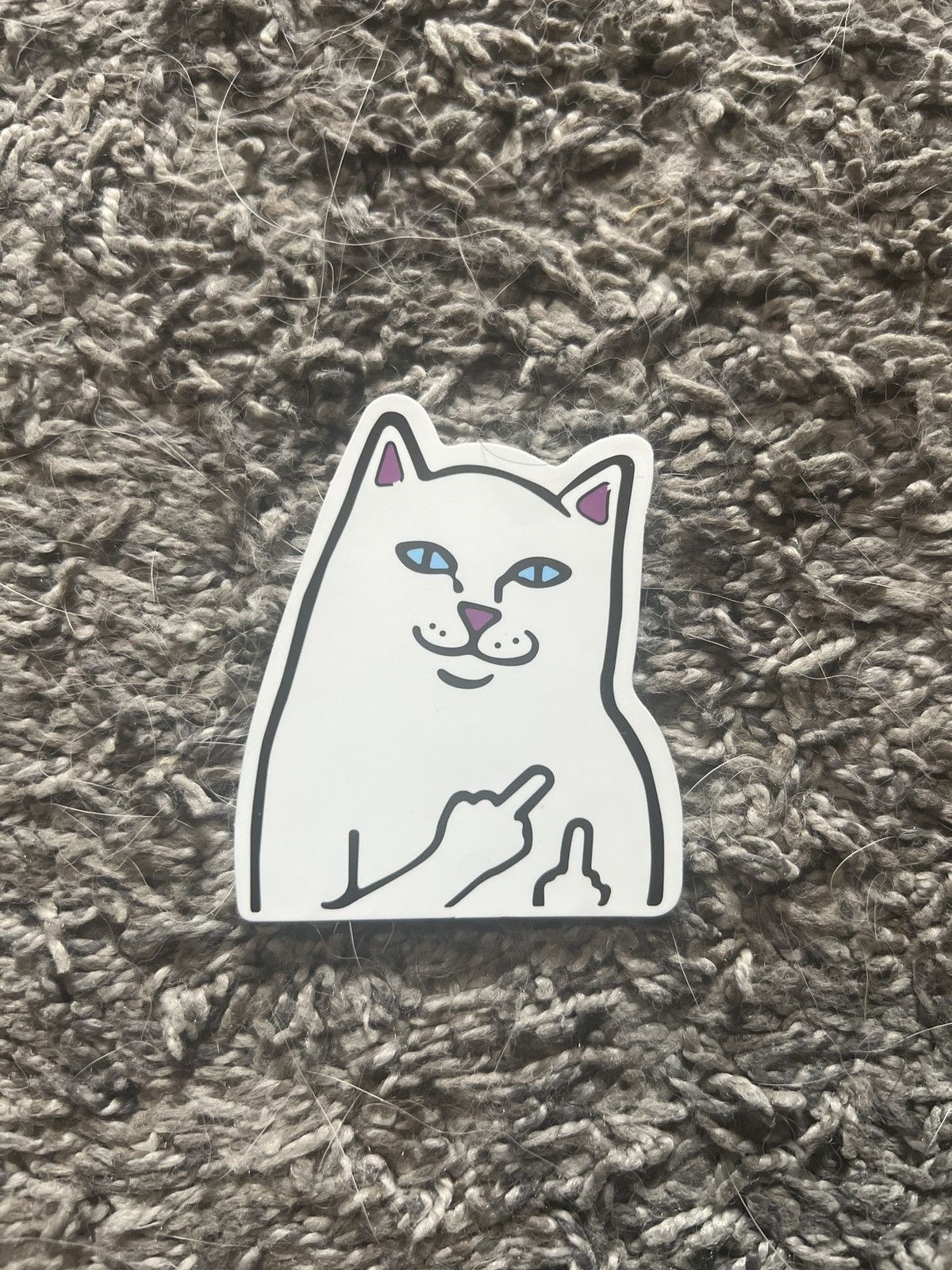 RIPNDIP RIPNDIP Lord Nermal Middle Fingers Sticker Size ONE SIZE - 1 Thumbnail